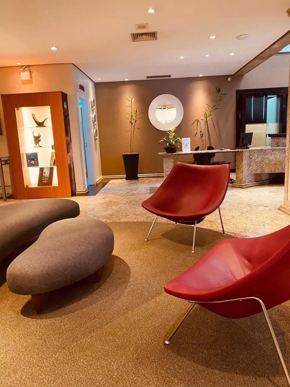 Lobby or reception in Apart-hotel, piscina, TV a cabo, academia