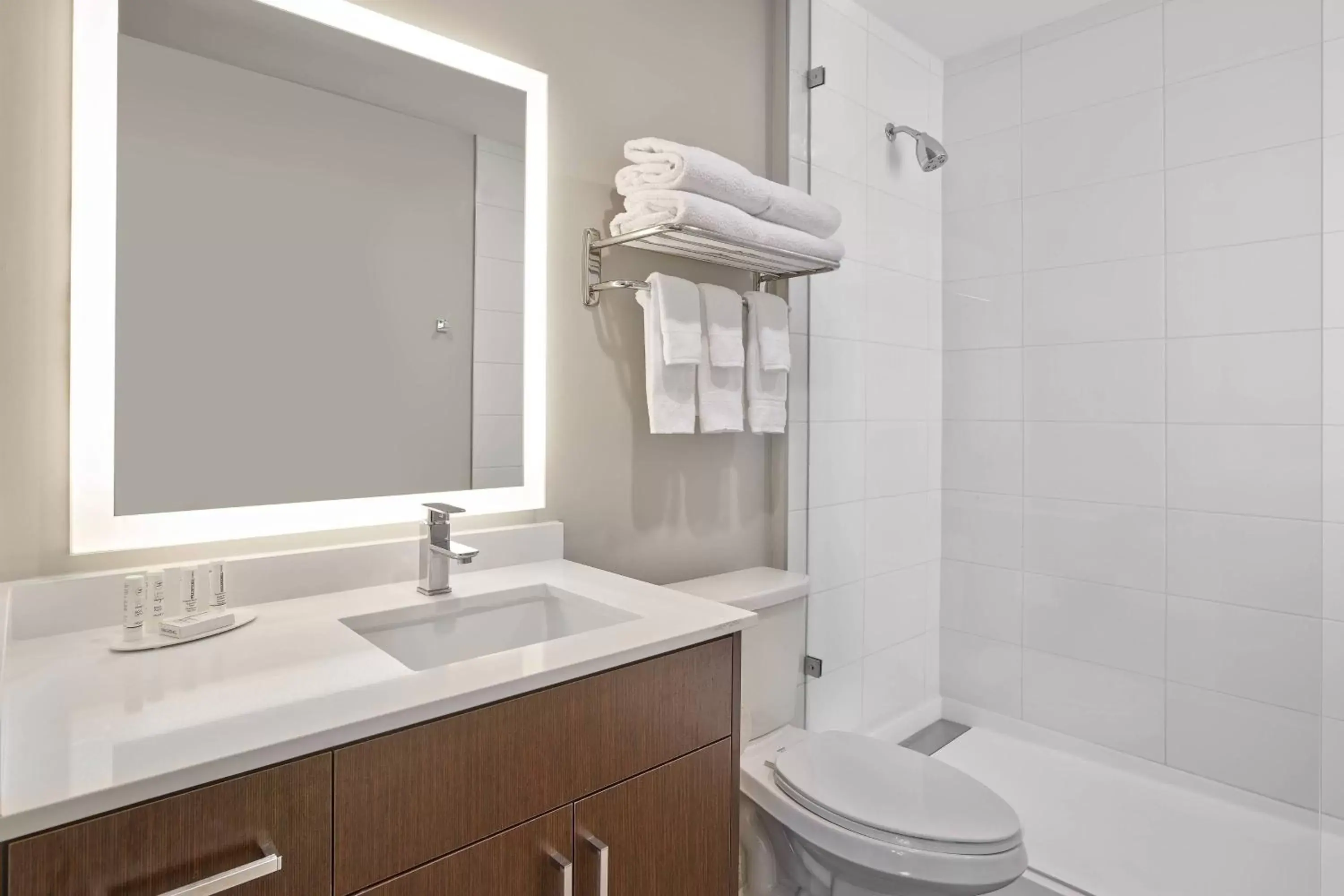 Bathroom in TownePlace Suites by Marriott Edmonton Sherwood Park