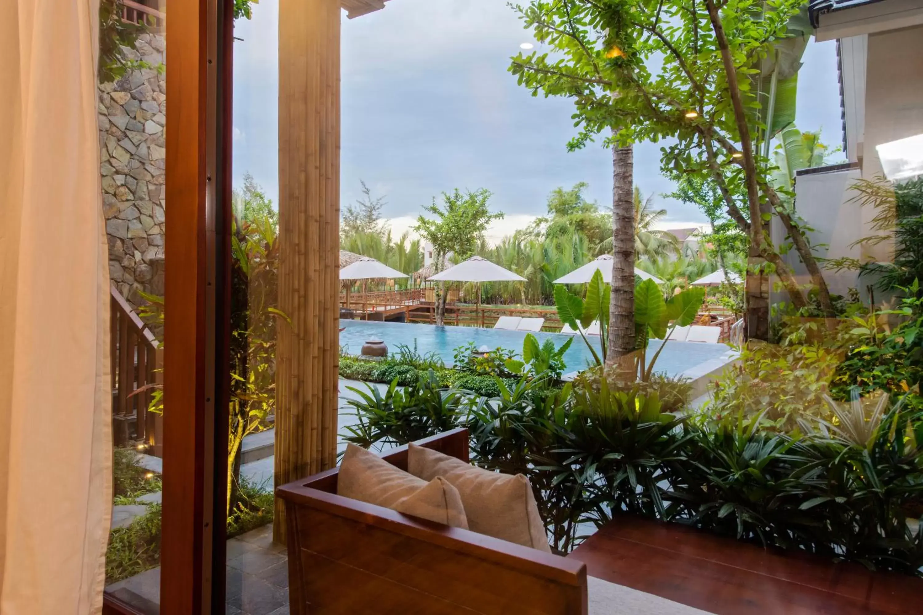 Balcony/Terrace, Pool View in Hoi An Eco Lodge & Spa