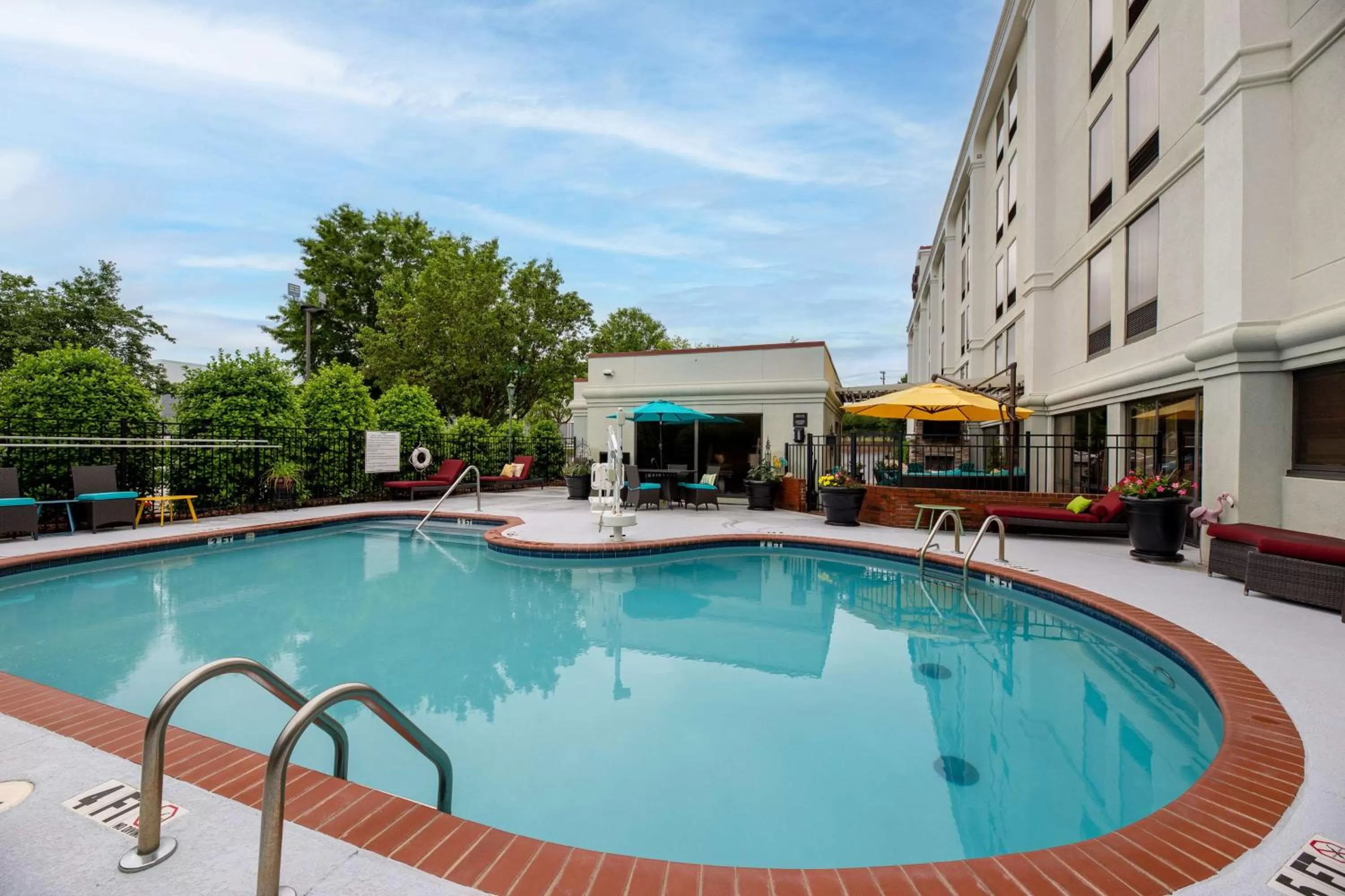 Pool view in Hampton Inn Winston-Salem Hanes Mall