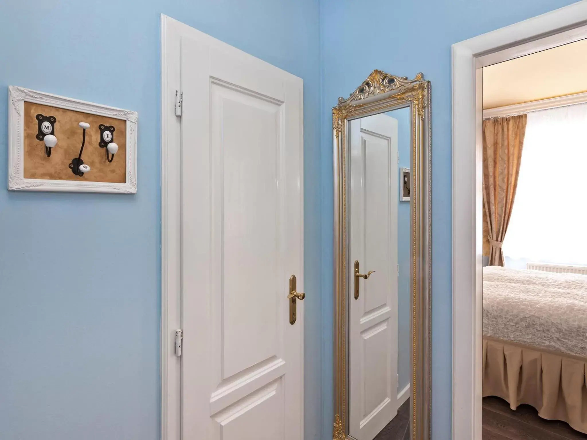 Decorative detail, Bed in Cathedral Prague Apartments Decorative detail, Bed in Cathedral Prague Apartments