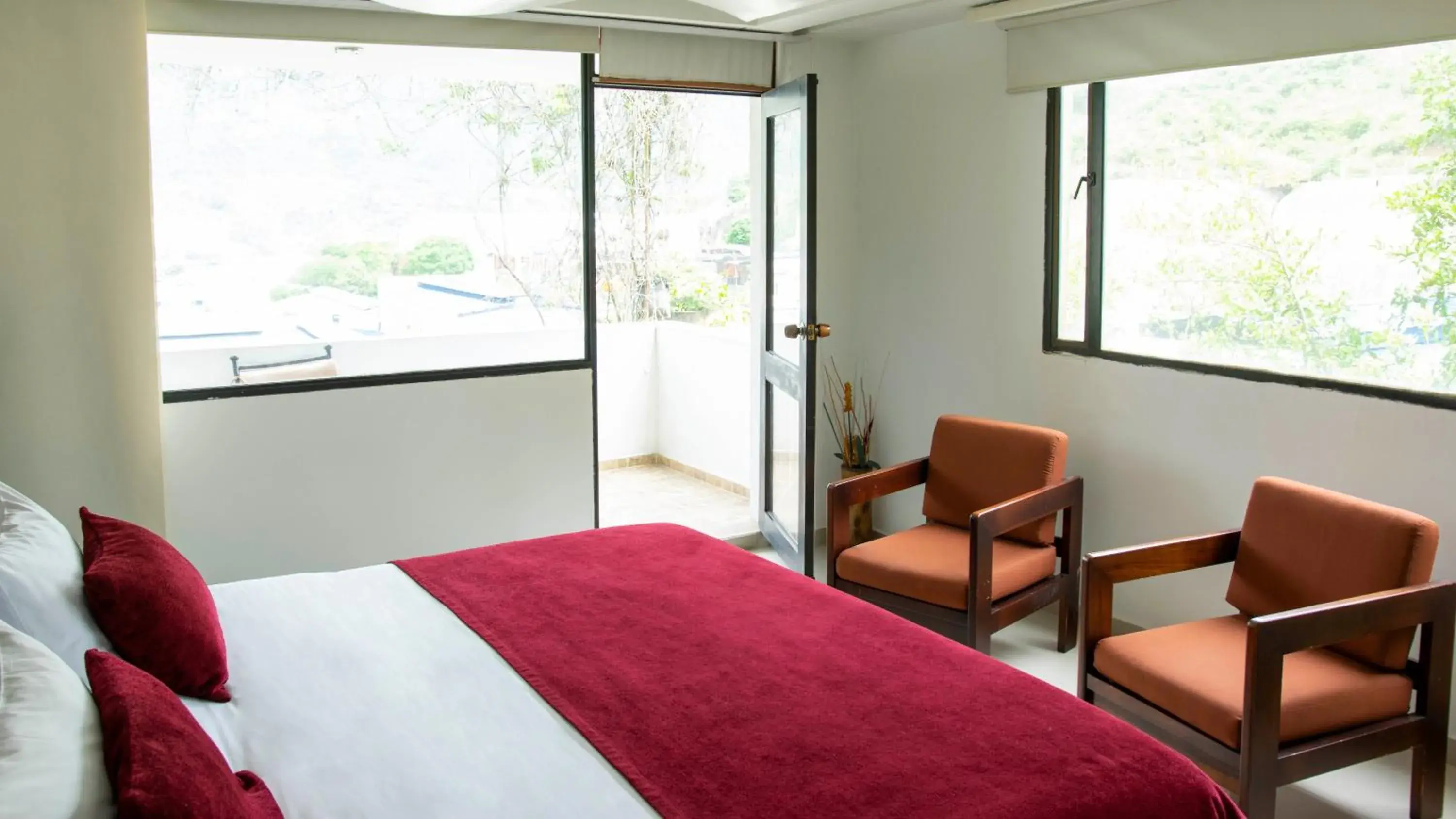 Bed, View in Hotel San Juan Internacional