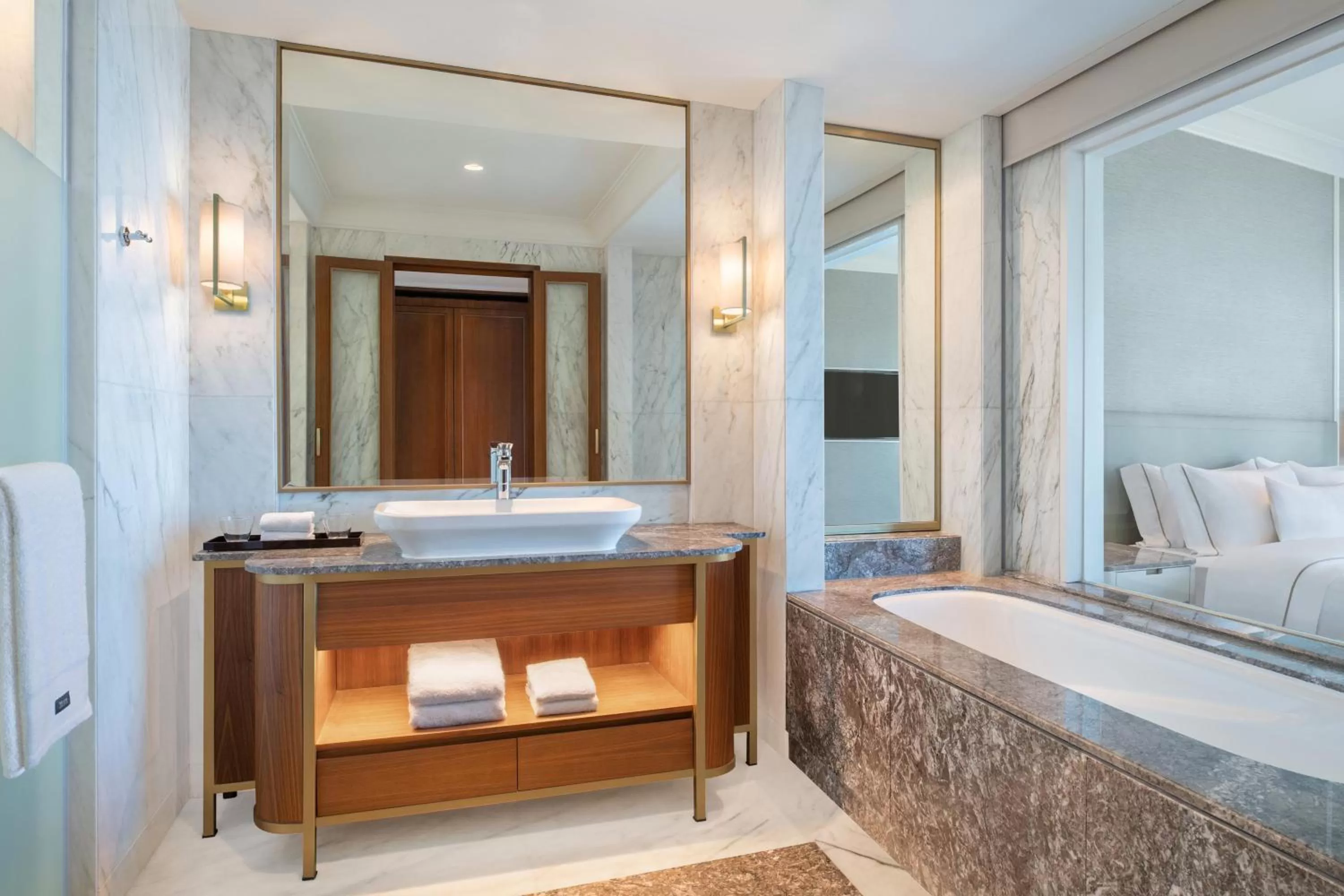Bathroom, Bed in The Westin Surabaya