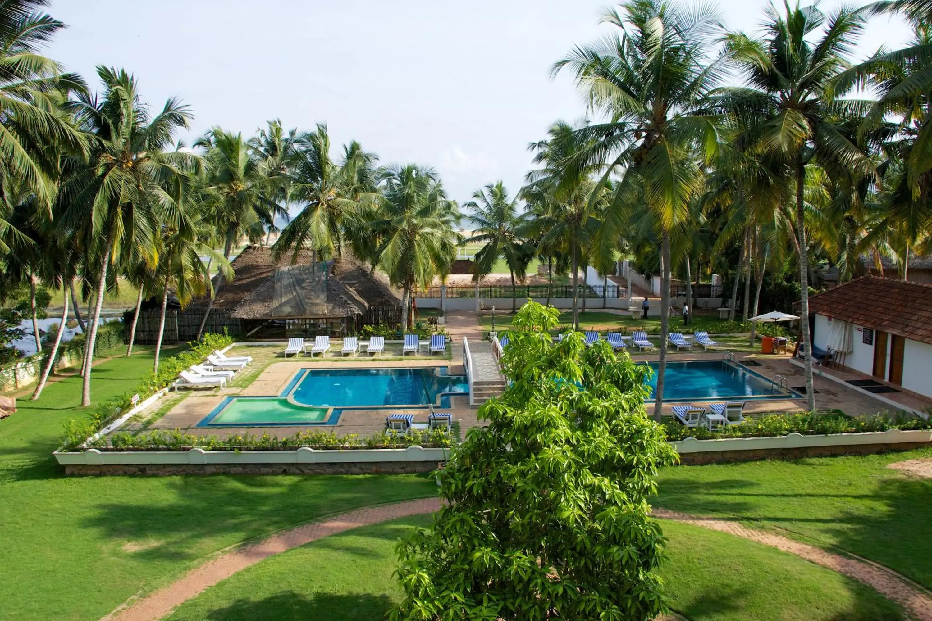 Pool view in The Travancore Heritage Beach Resort Pool view in The Travancore Heritage Beach Resort