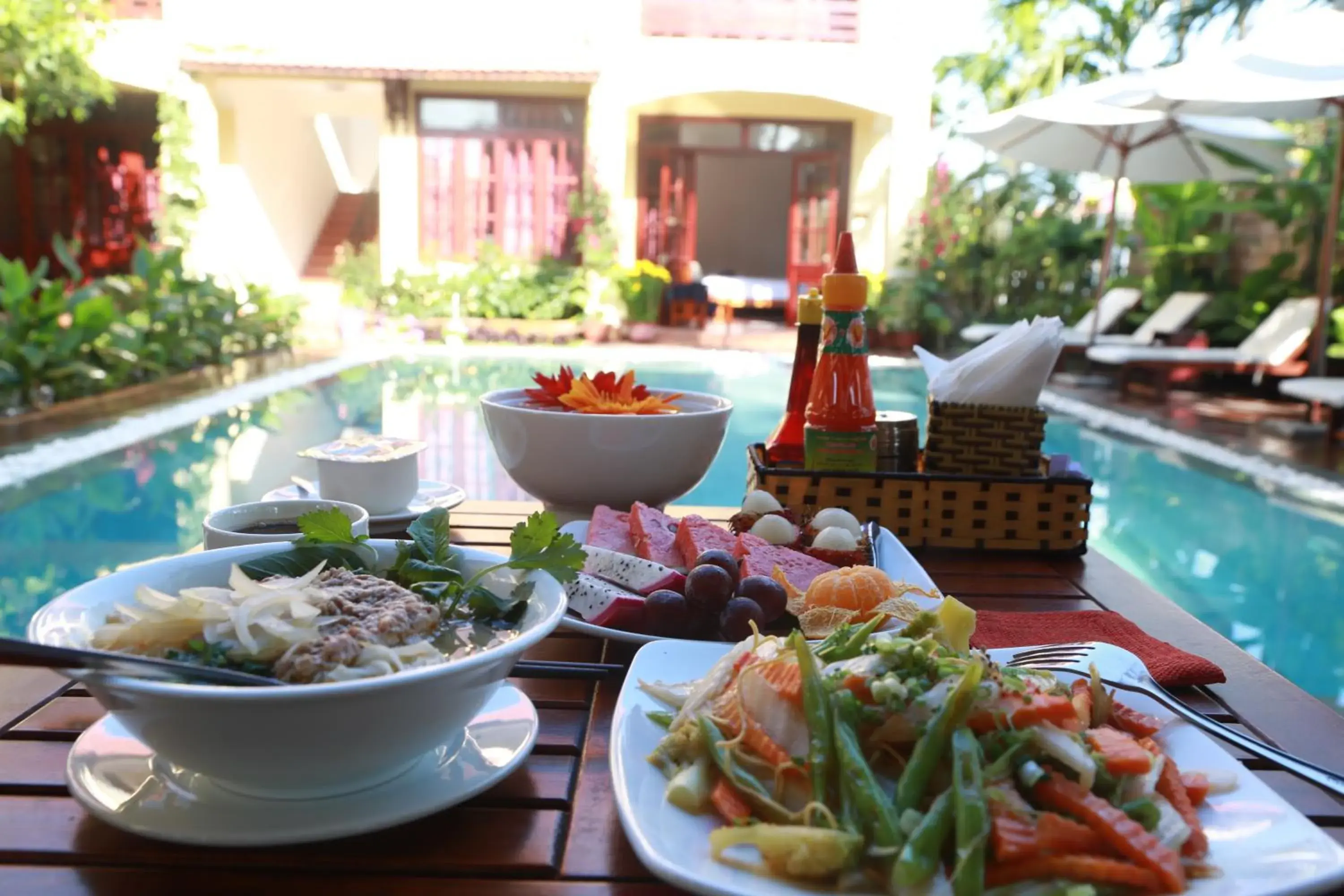 Asian breakfast in The Earth Villa