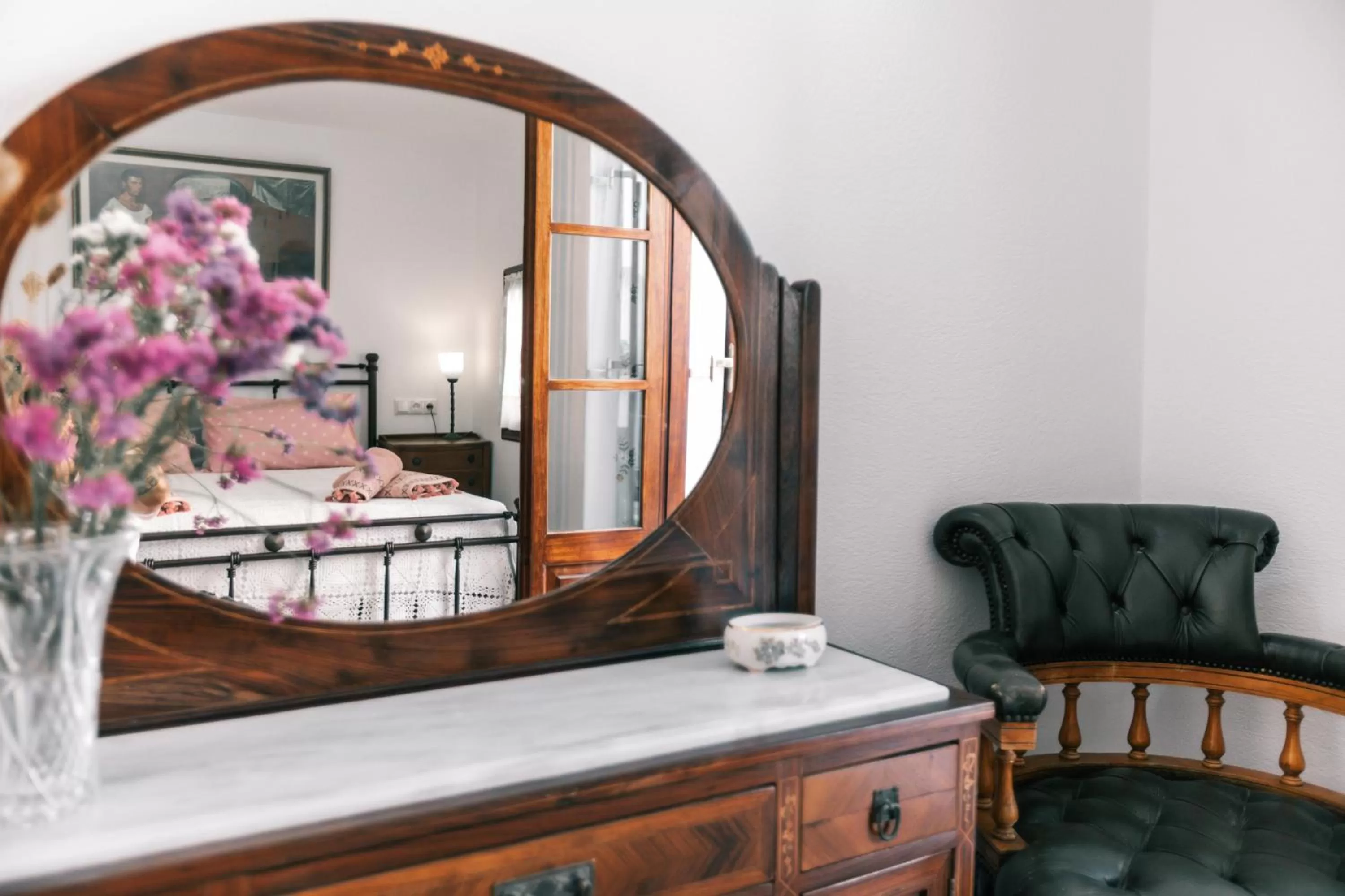 Bed in Arco Naxos Luxury Apartments