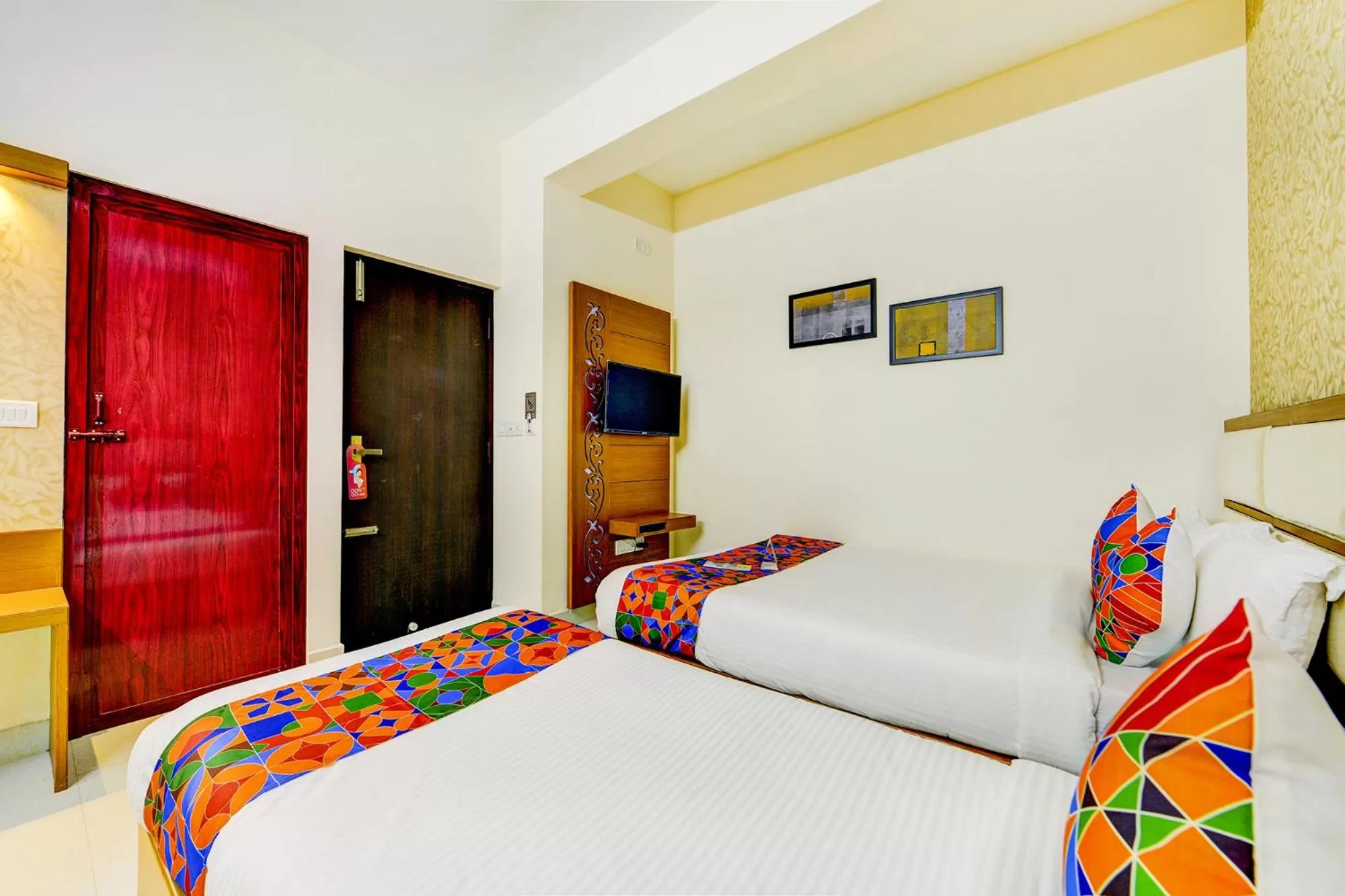 Bedroom, Bed in FabHotel Sky Bay Residency - Near Kodambakkam Railway Station