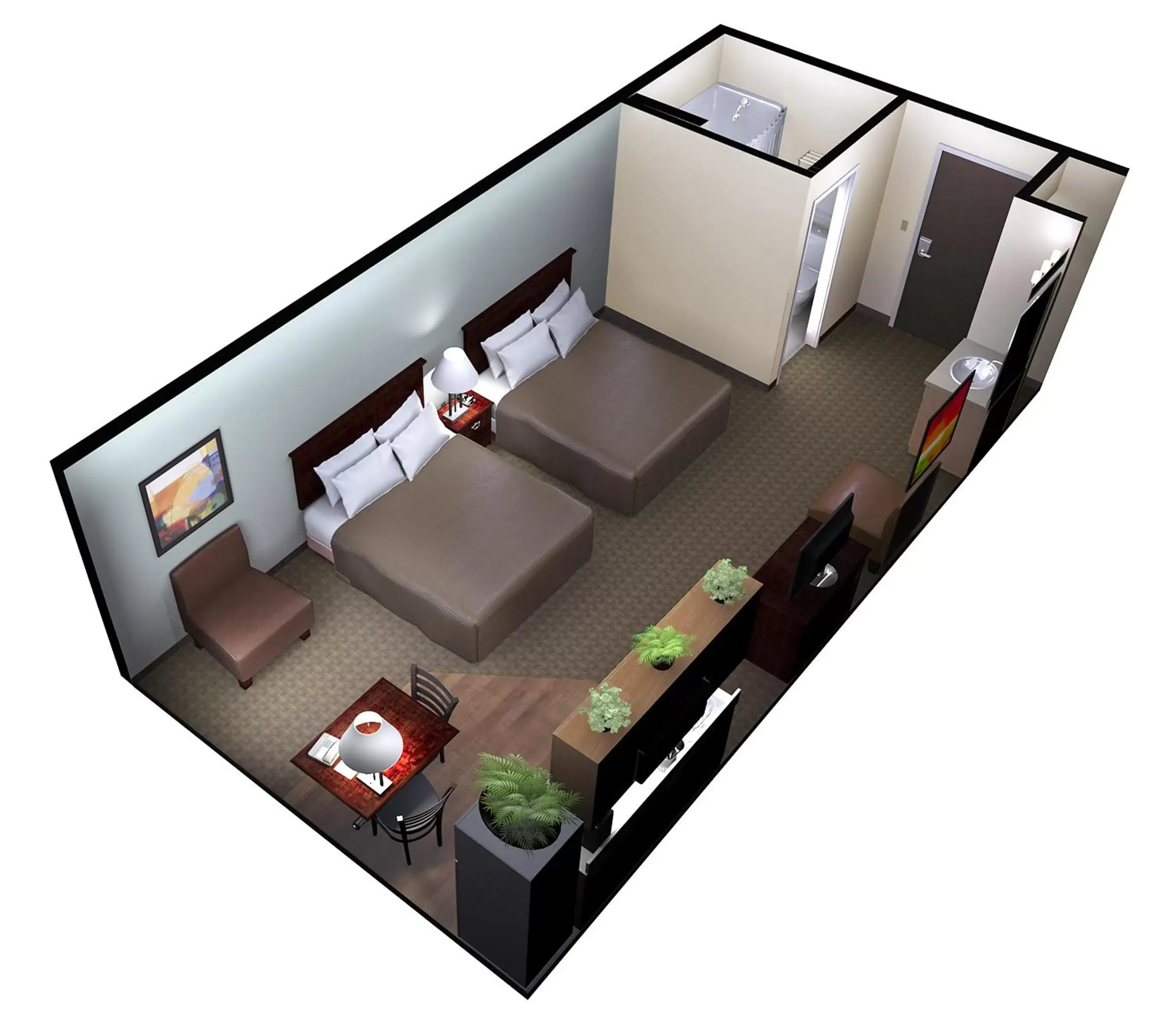 Bedroom, Floor Plan in Aptel Studio Hotel
