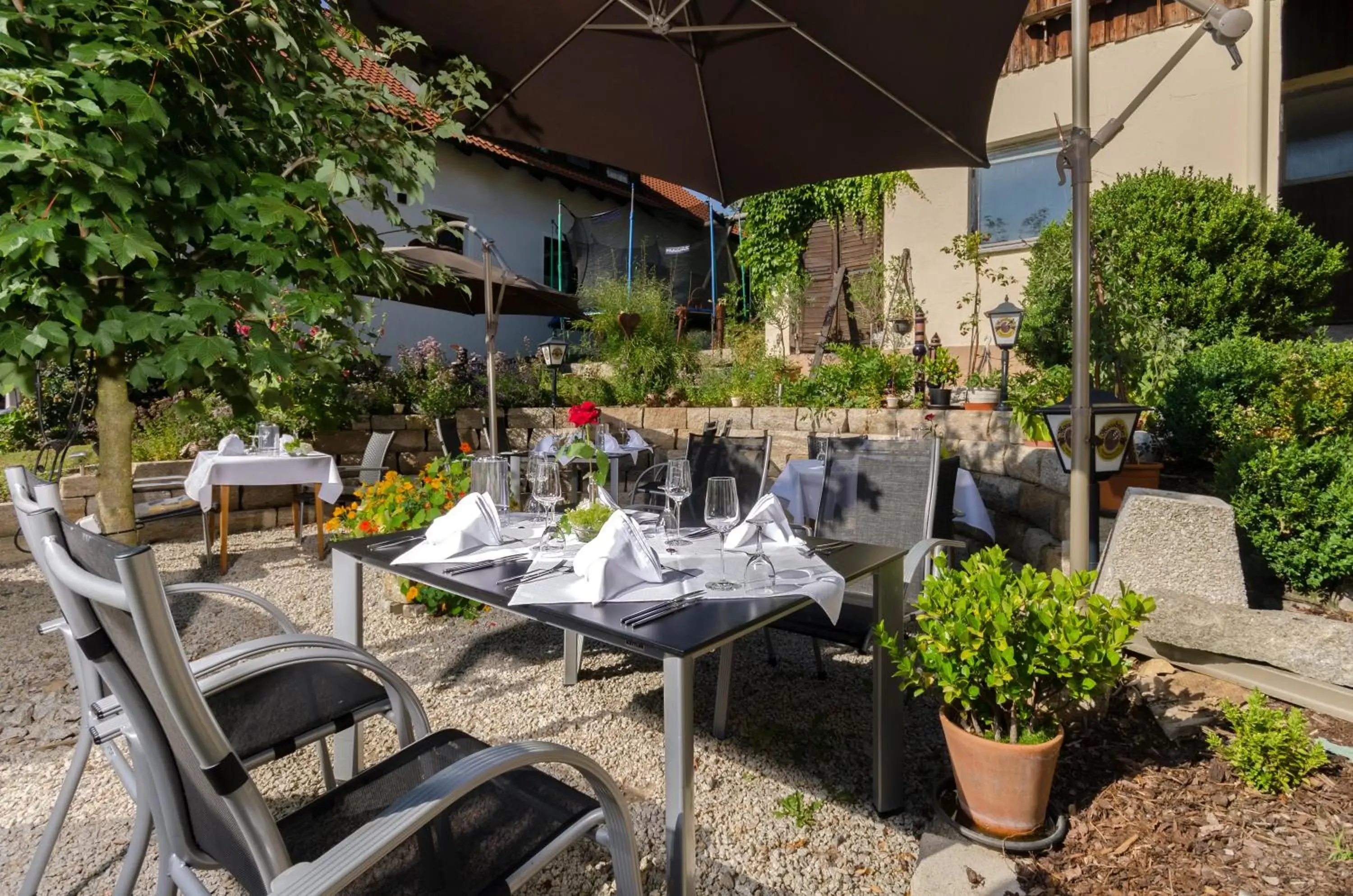 Balcony/Terrace, Restaurant/Places to Eat in Landhotel Zum Goldenen Kreuz