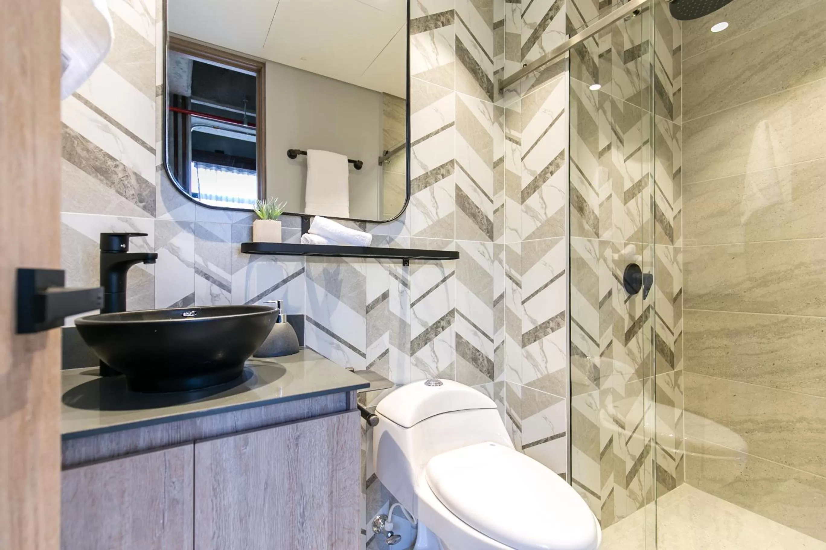 Shower in Factory Lofts Hotel