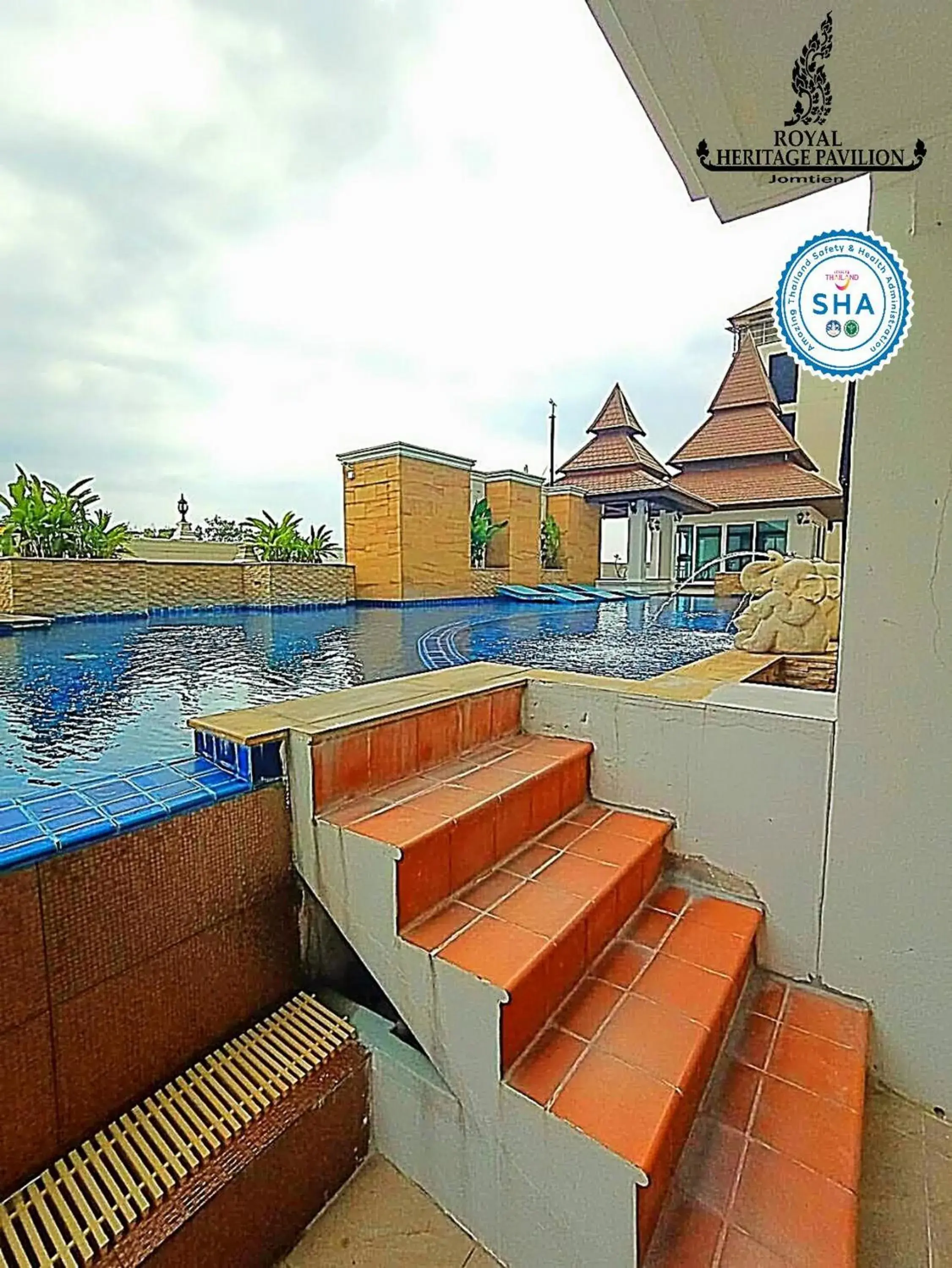 Pool view in Royal Heritage Pavilion Jomtien Hotel