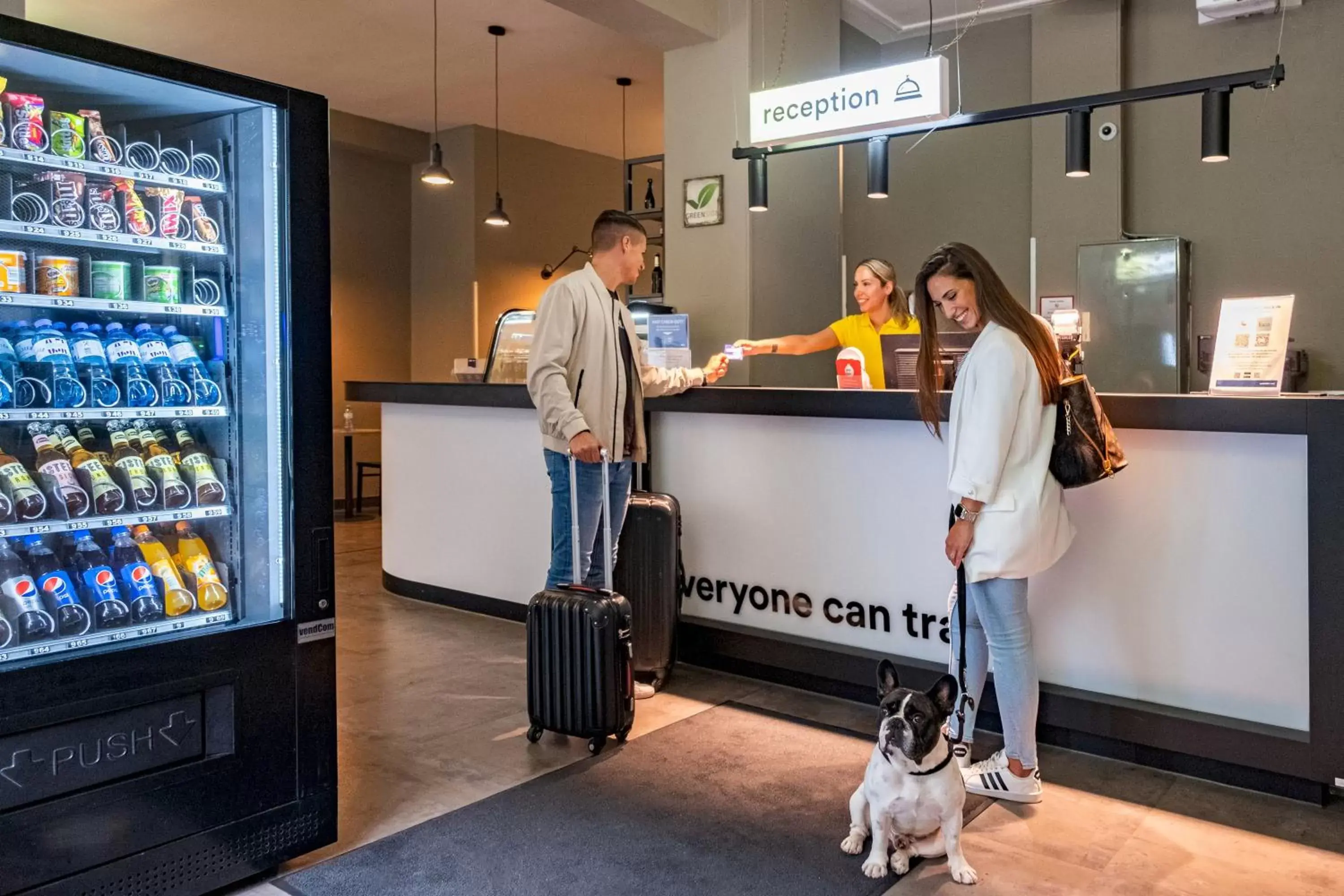 Lobby or reception in a&o München Hauptbahnhof