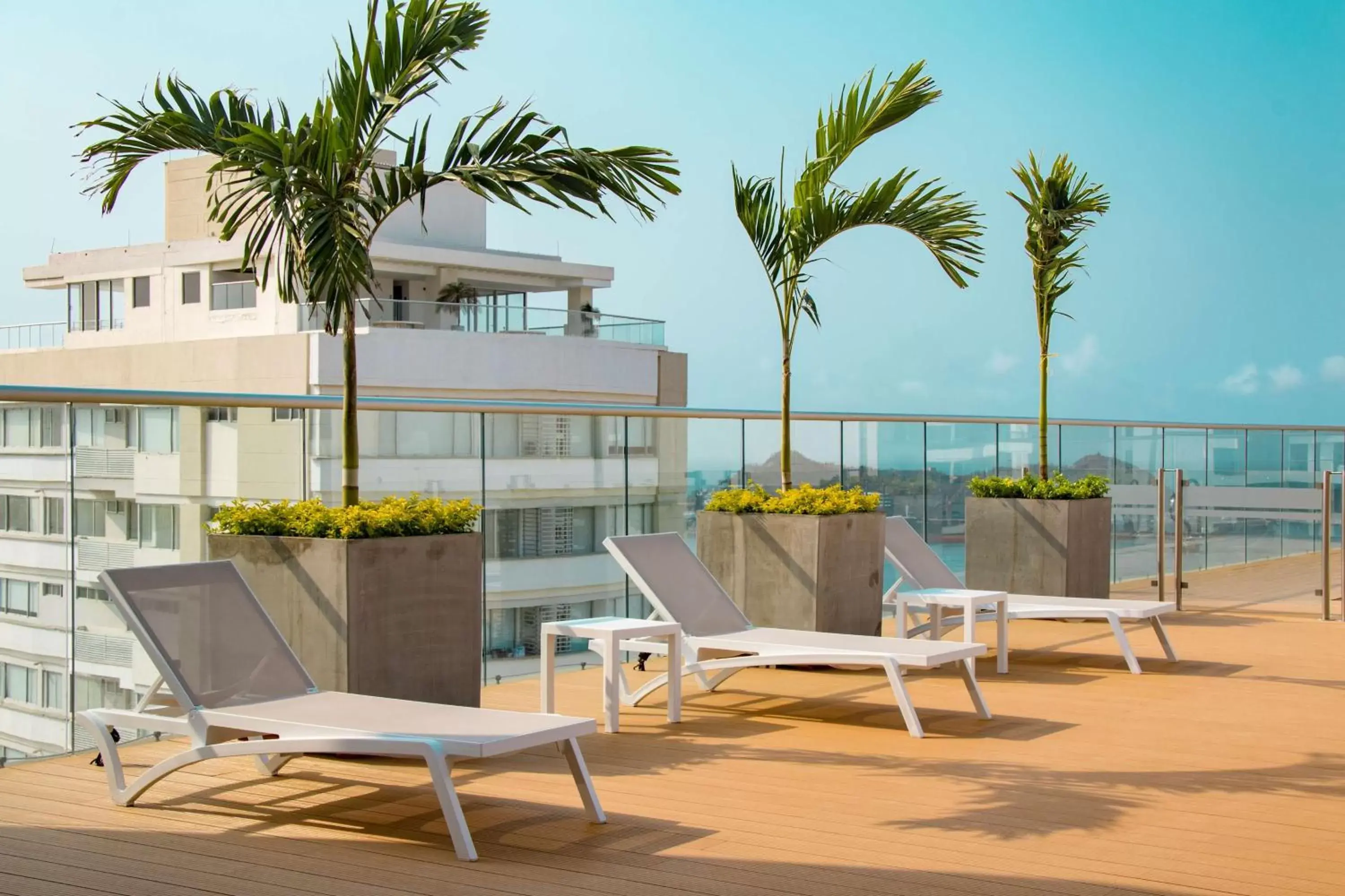 Pool view in Hilton Garden Inn Santa Marta