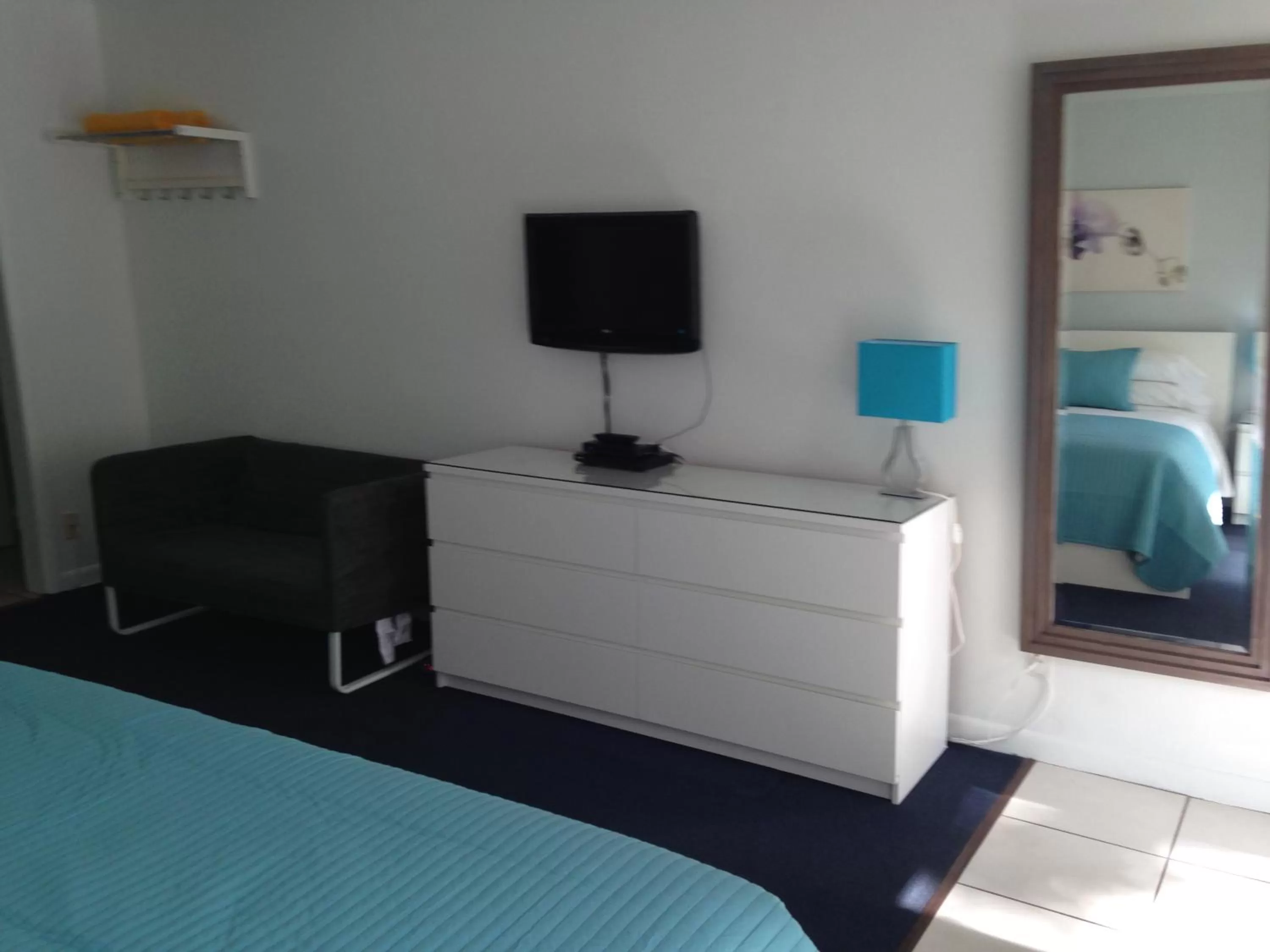 Bed, TV/Entertainment Center in Cheston House - Clothing Optional All Male Guesthouse