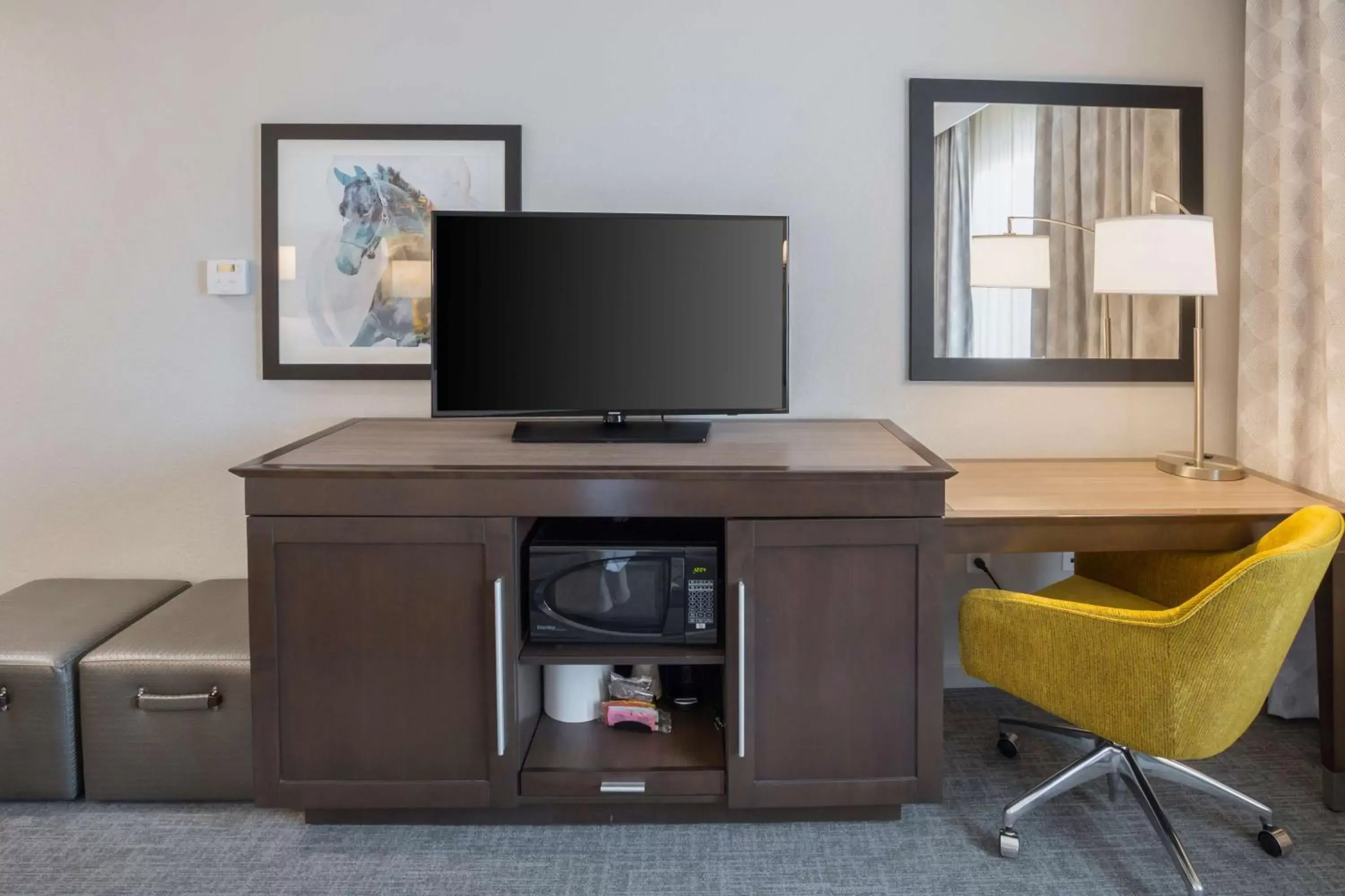 Bedroom, TV/Entertainment Center in Hampton Inn & Suites Colleyville DFW Airport West