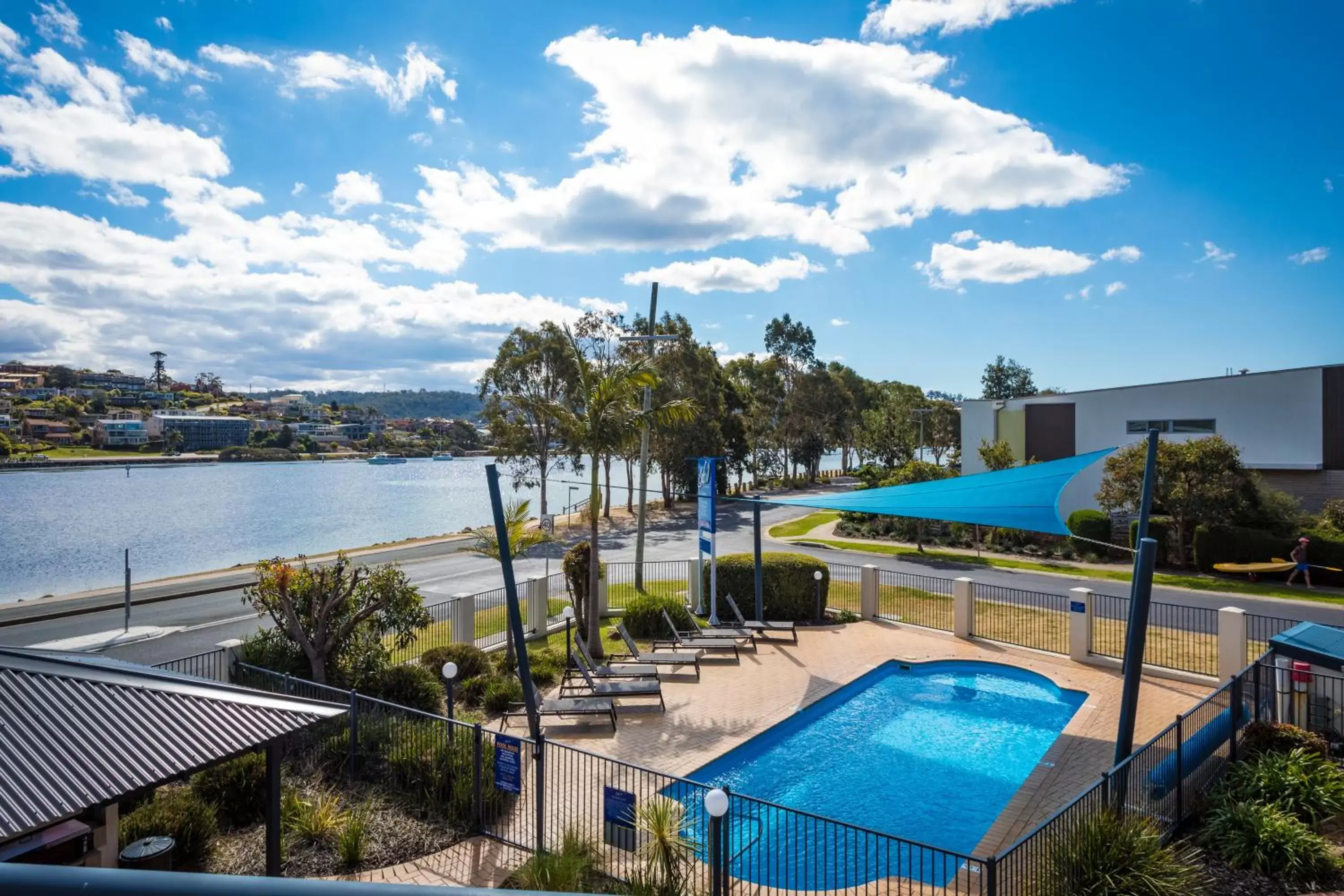 Lake view, Swimming Pool in Sails Luxury Apartments Merimbula