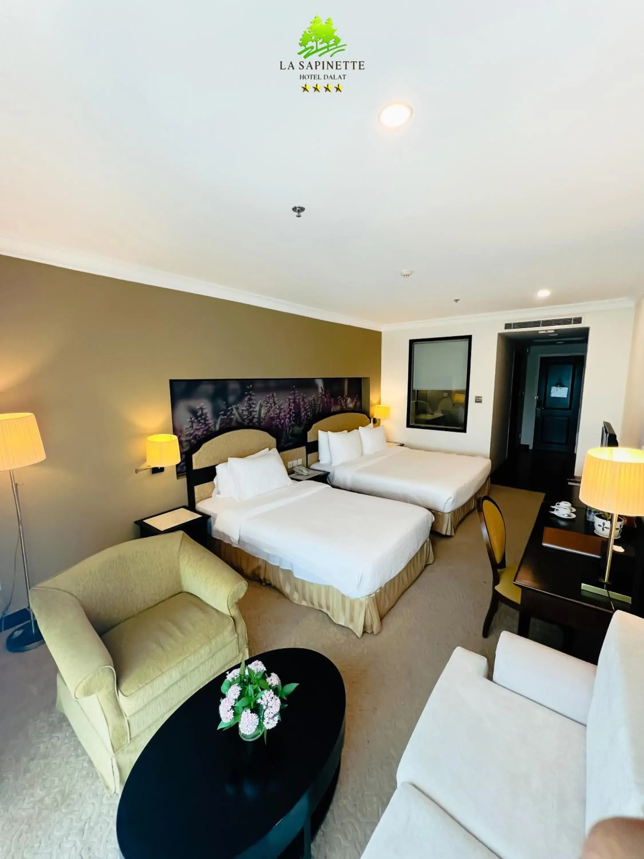 Bedroom, Bed in La Sapinette Hotel