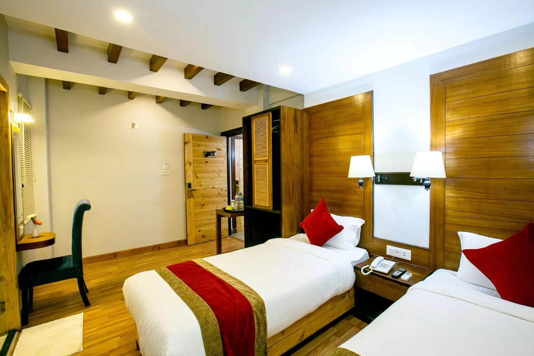 Bed in Beautiful Kathmandu Hotel