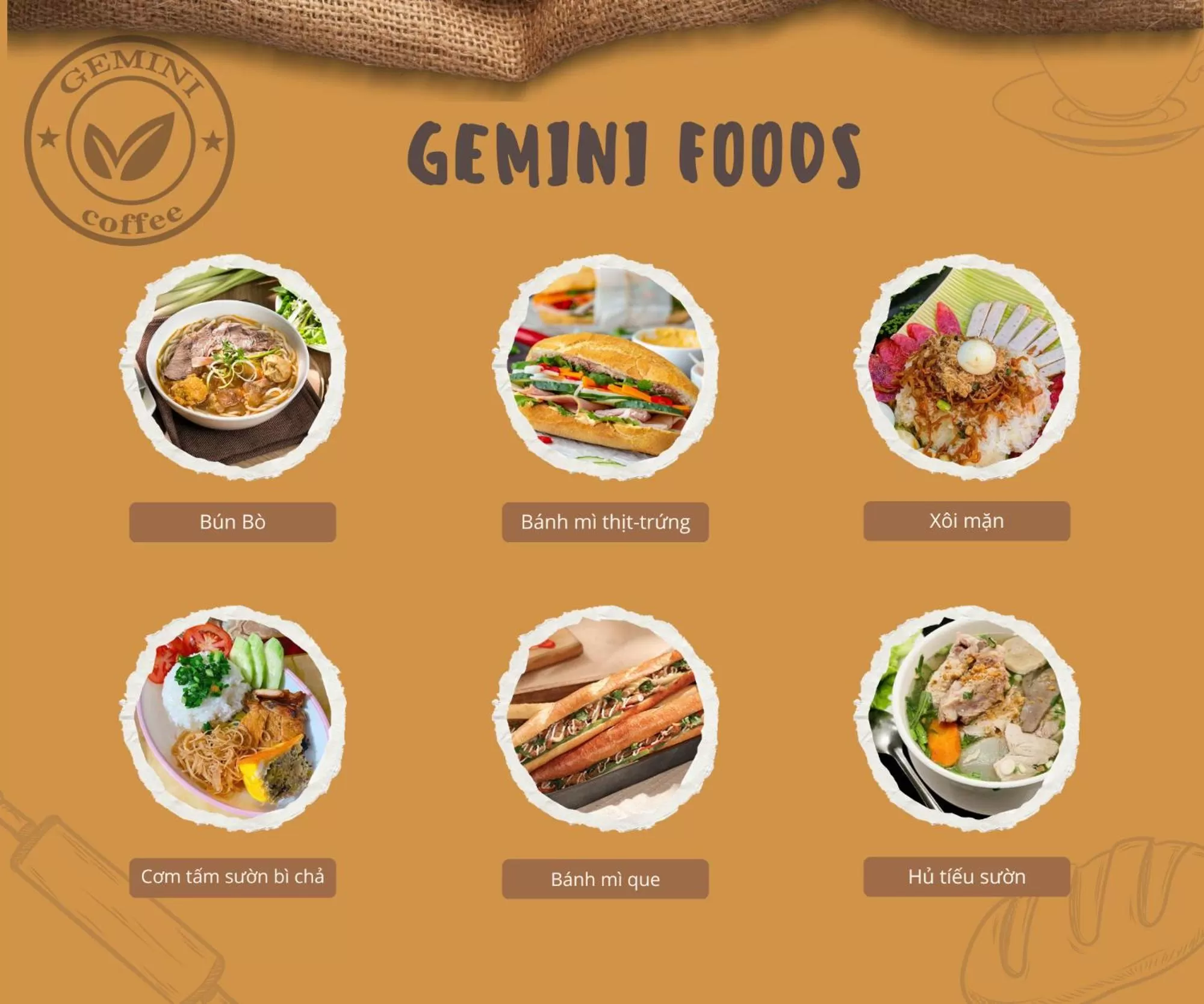 Food and drinks in Gemini Saigon LUXURY