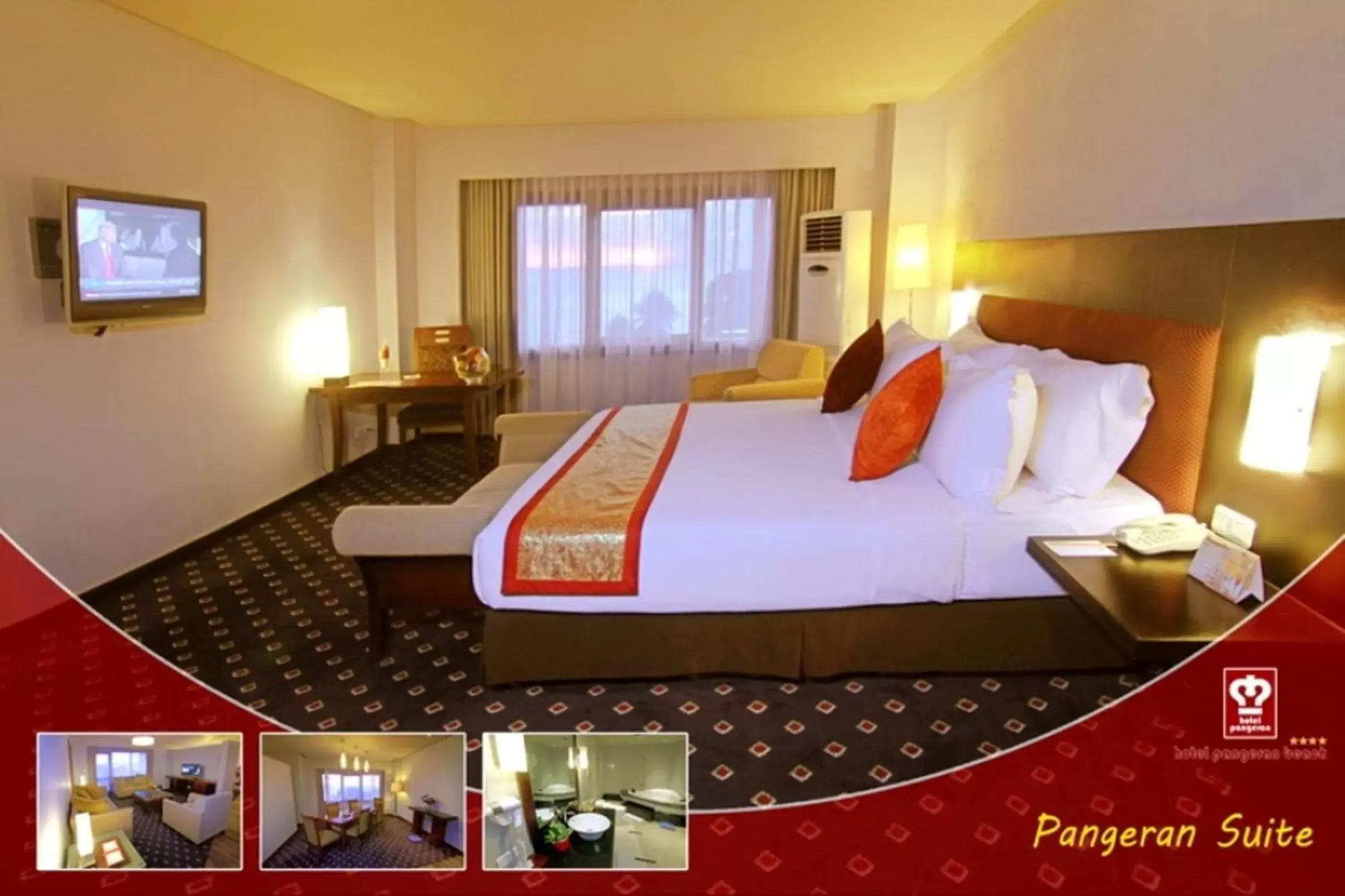 Living room, Bed in Pangeran Beach Hotel