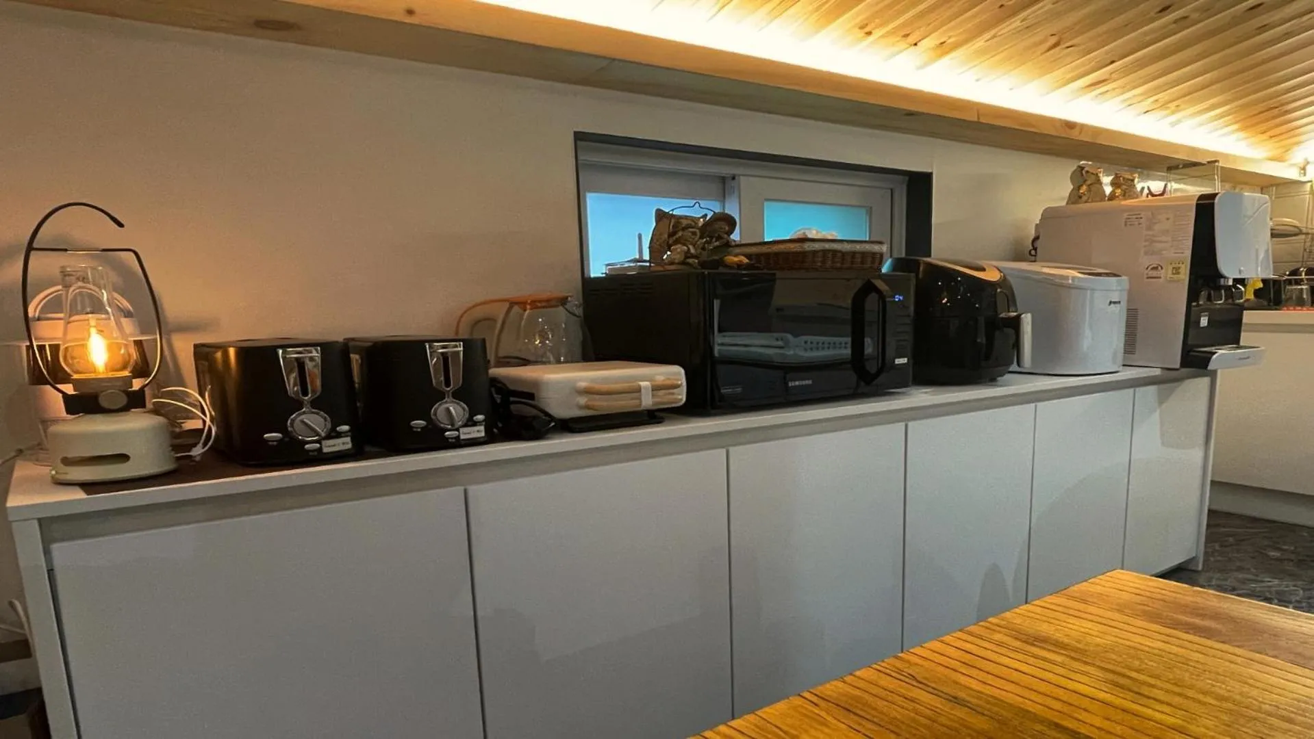 Communal kitchen in The Road Hotel