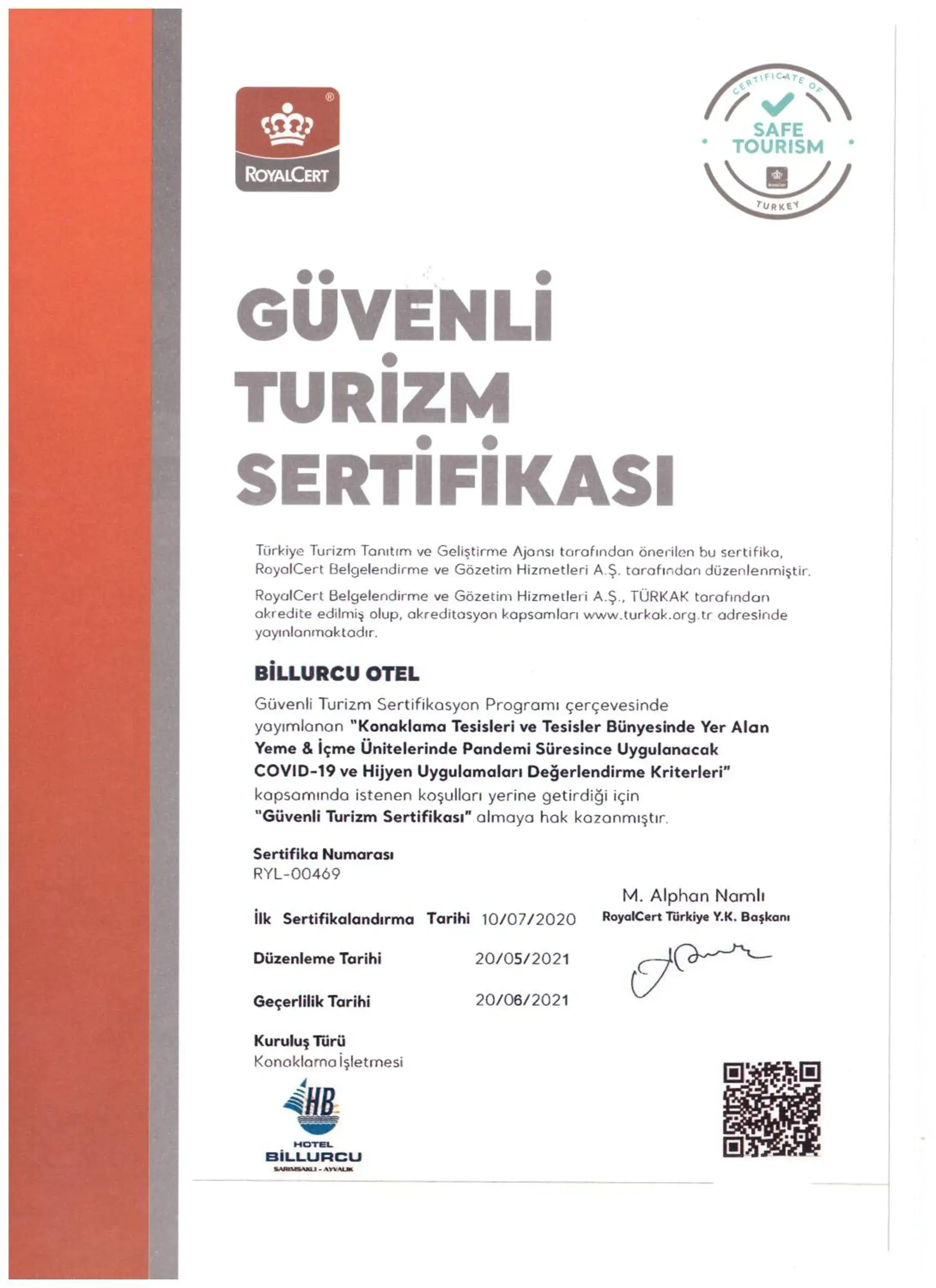 Certificate/Award in Hotel Billurcu