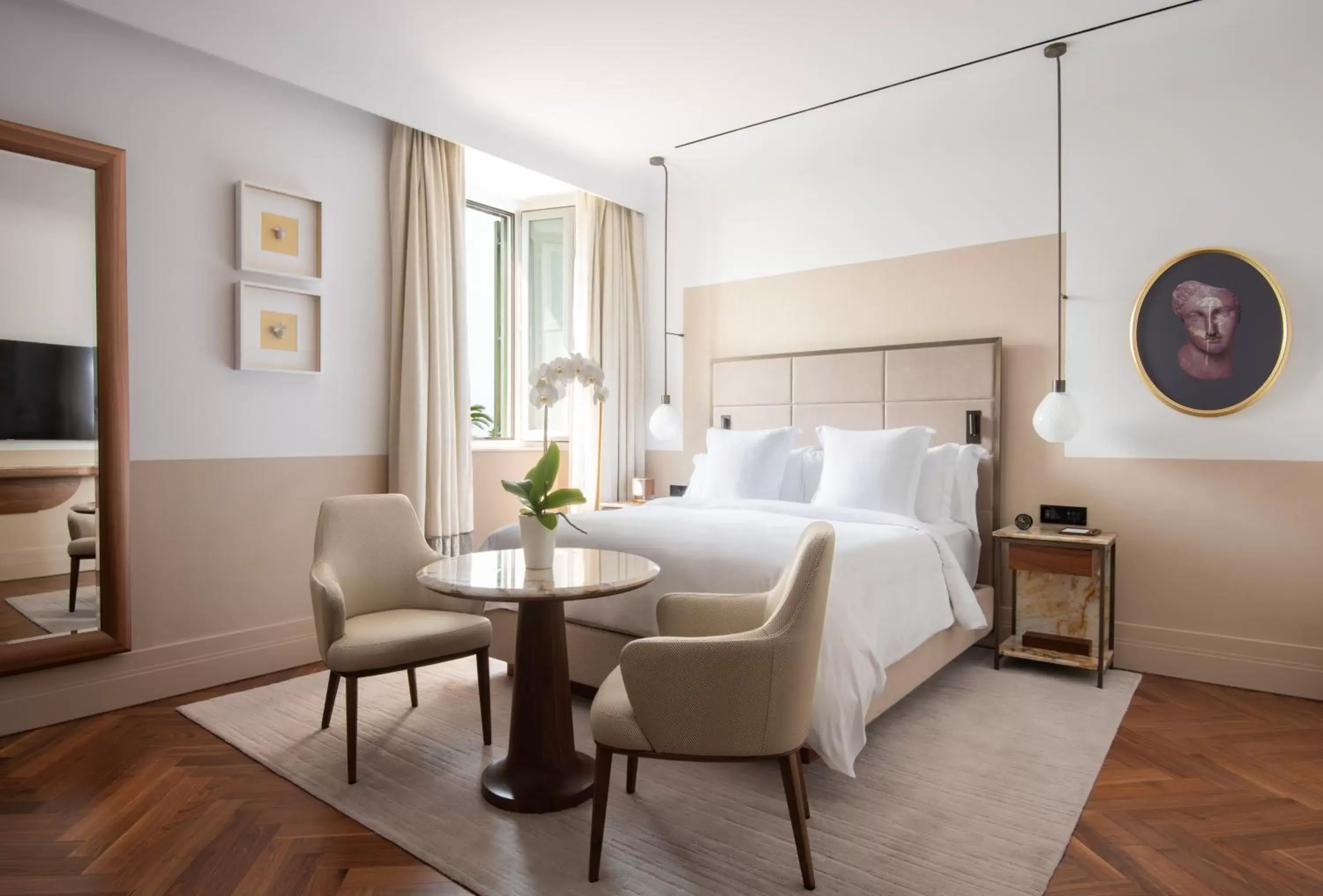 Bed in San Domenico Palace, Taormina, A Four Seasons Hotel Bed in San Domenico Palace, Taormina, A Four Seasons Hotel