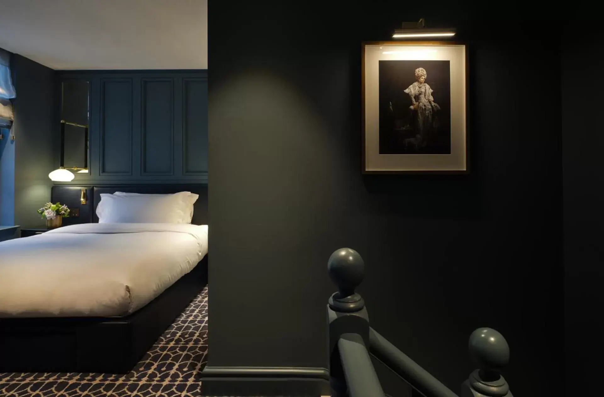 Decorative detail, Bed in The Mayfair Townhouse - an Iconic Luxury Hotel