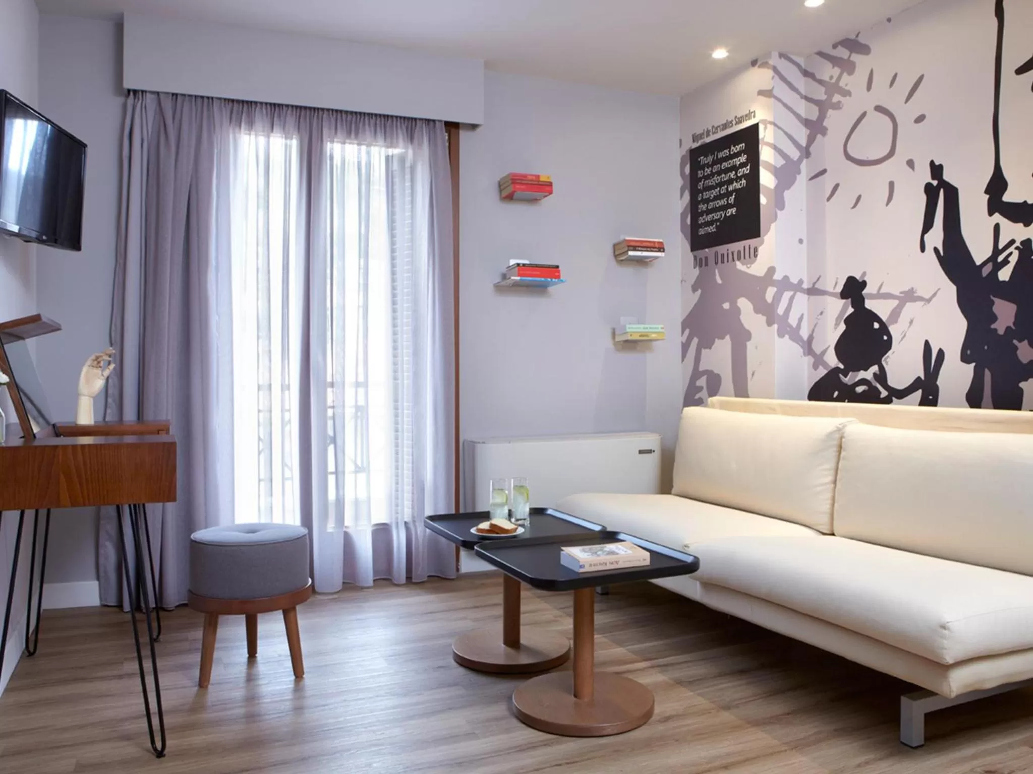 Living room in Apollon Library Suites