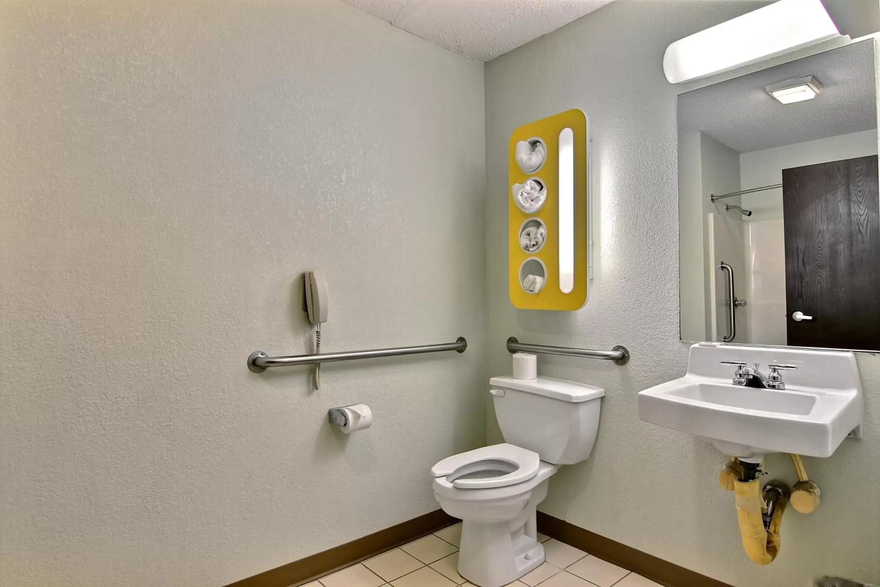 Bathroom in Motel 6-Gilman, IL