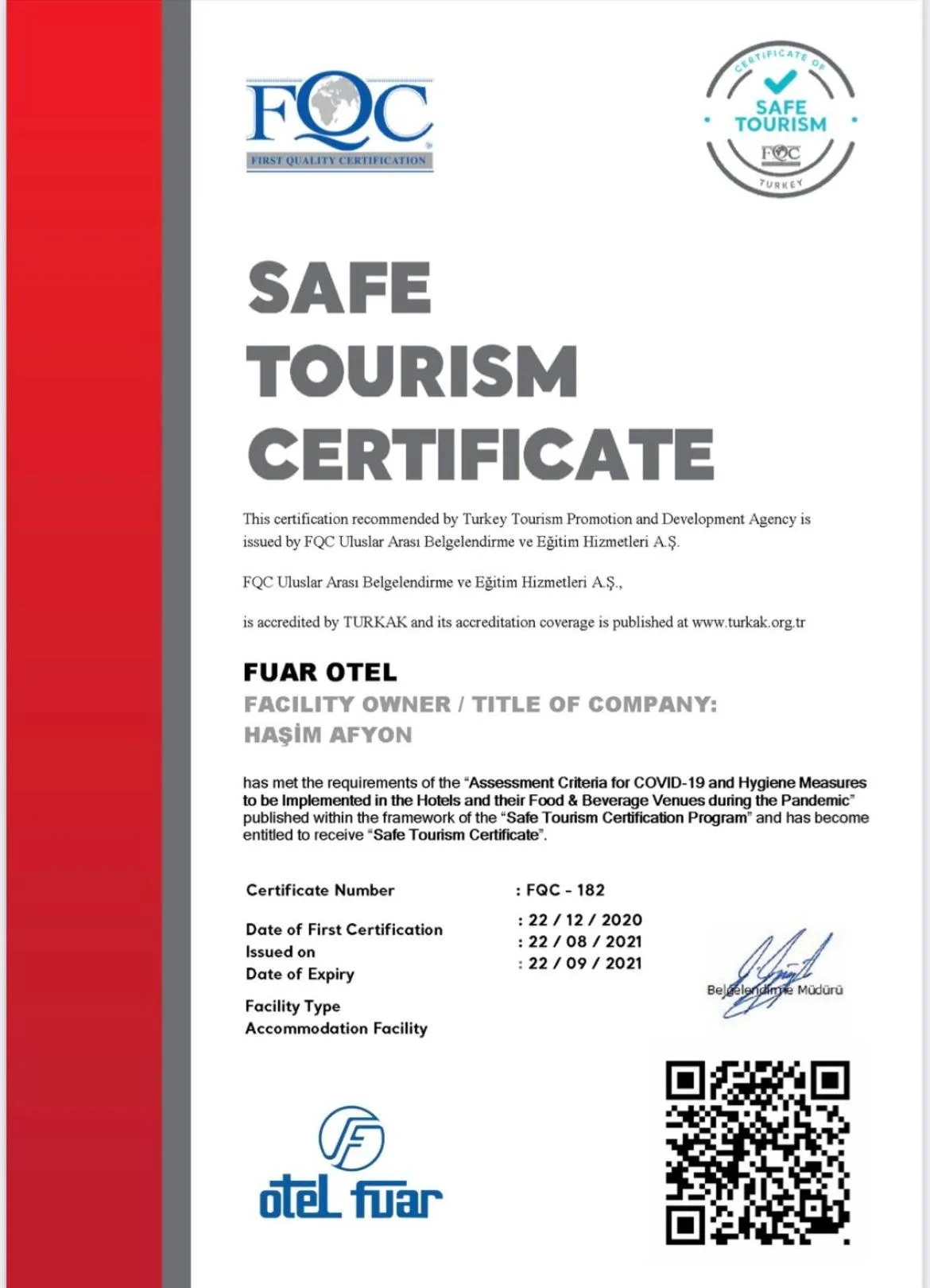 Property logo or sign in Fuar Hotel