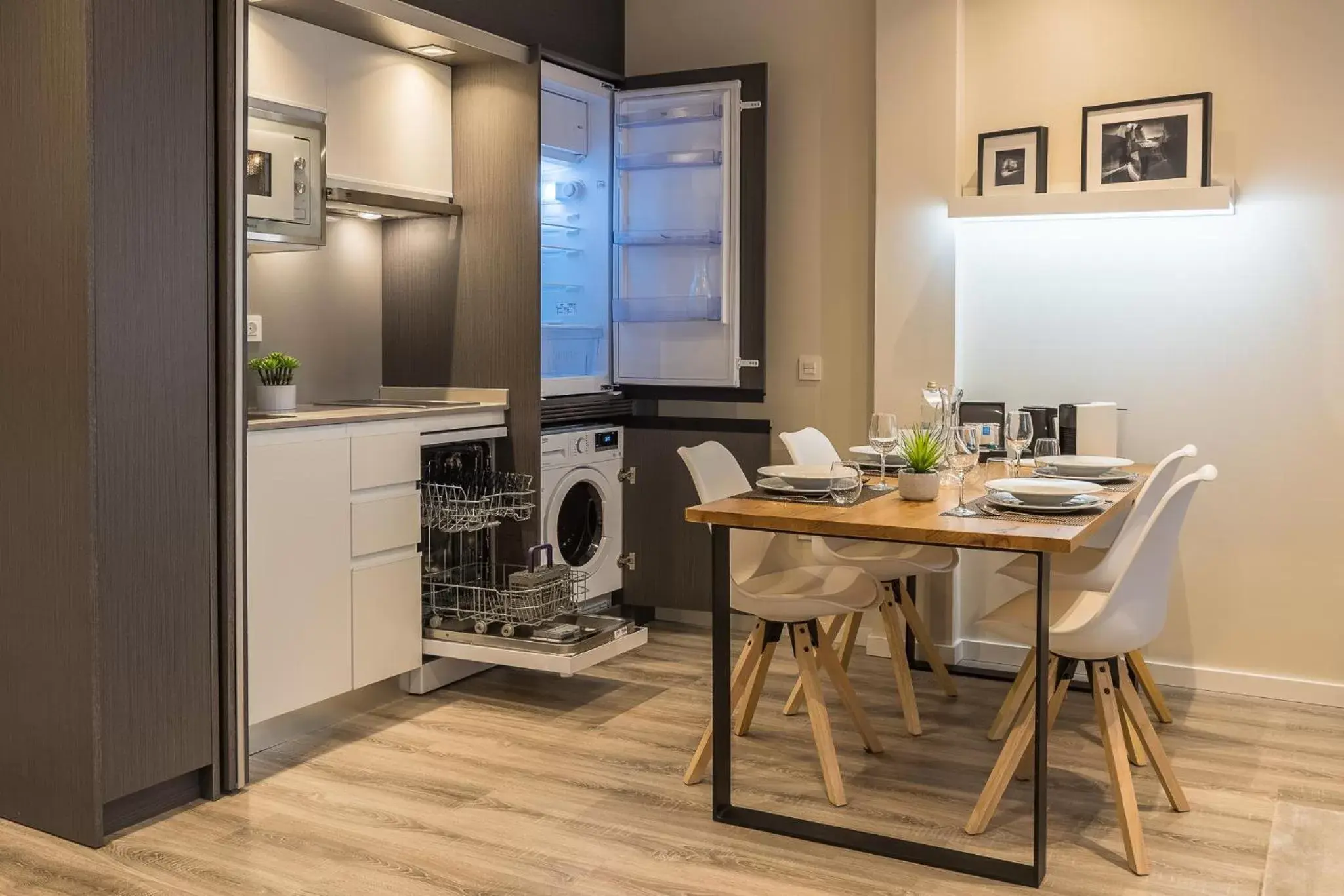 Kitchen or kitchenette, Kitchen/Kitchenette in Bilbao City Center by abba Suites