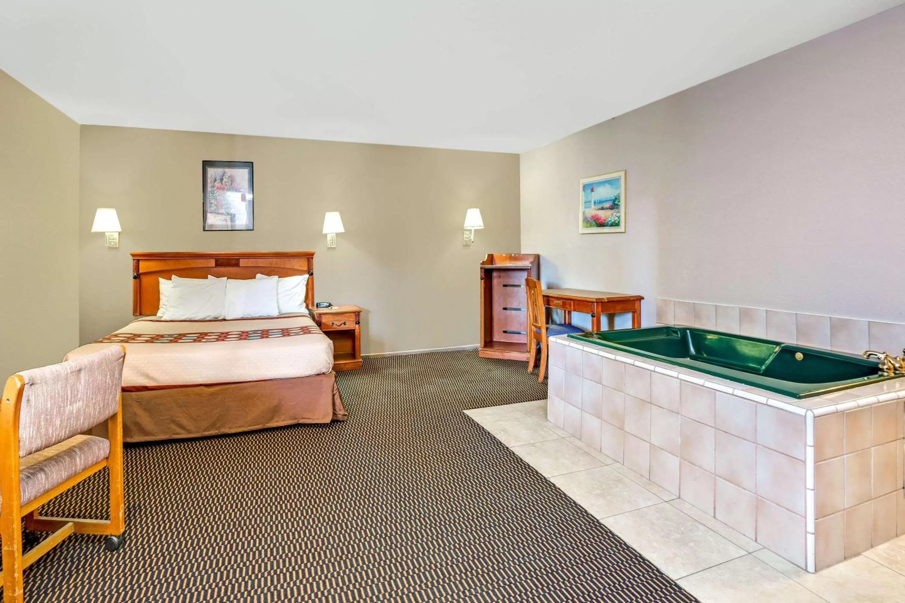 On site, Bed in Super 8 by Wyndham Upland Ontario CA