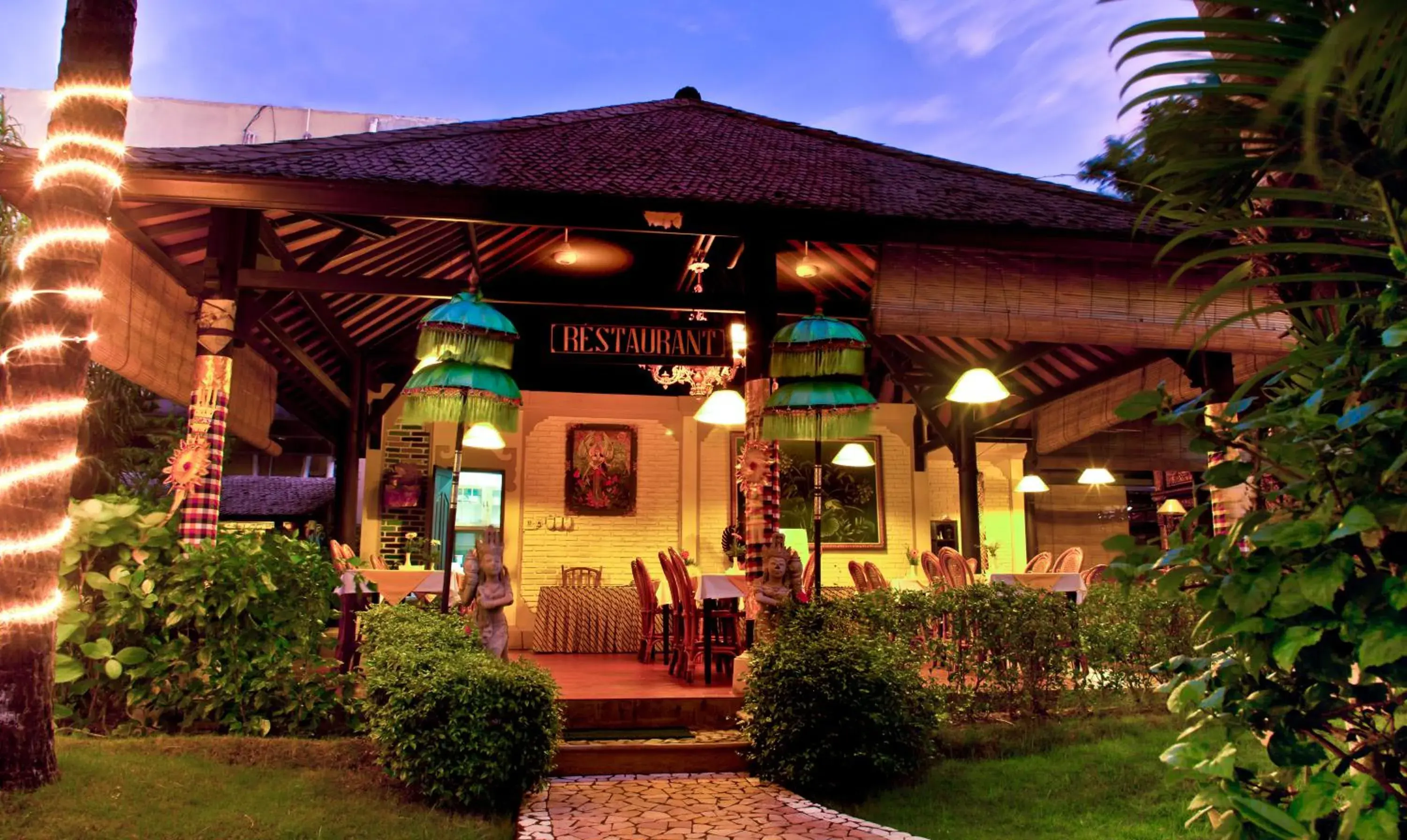 Restaurant/places to eat, Property Building in Hotel Palm Garden Bali