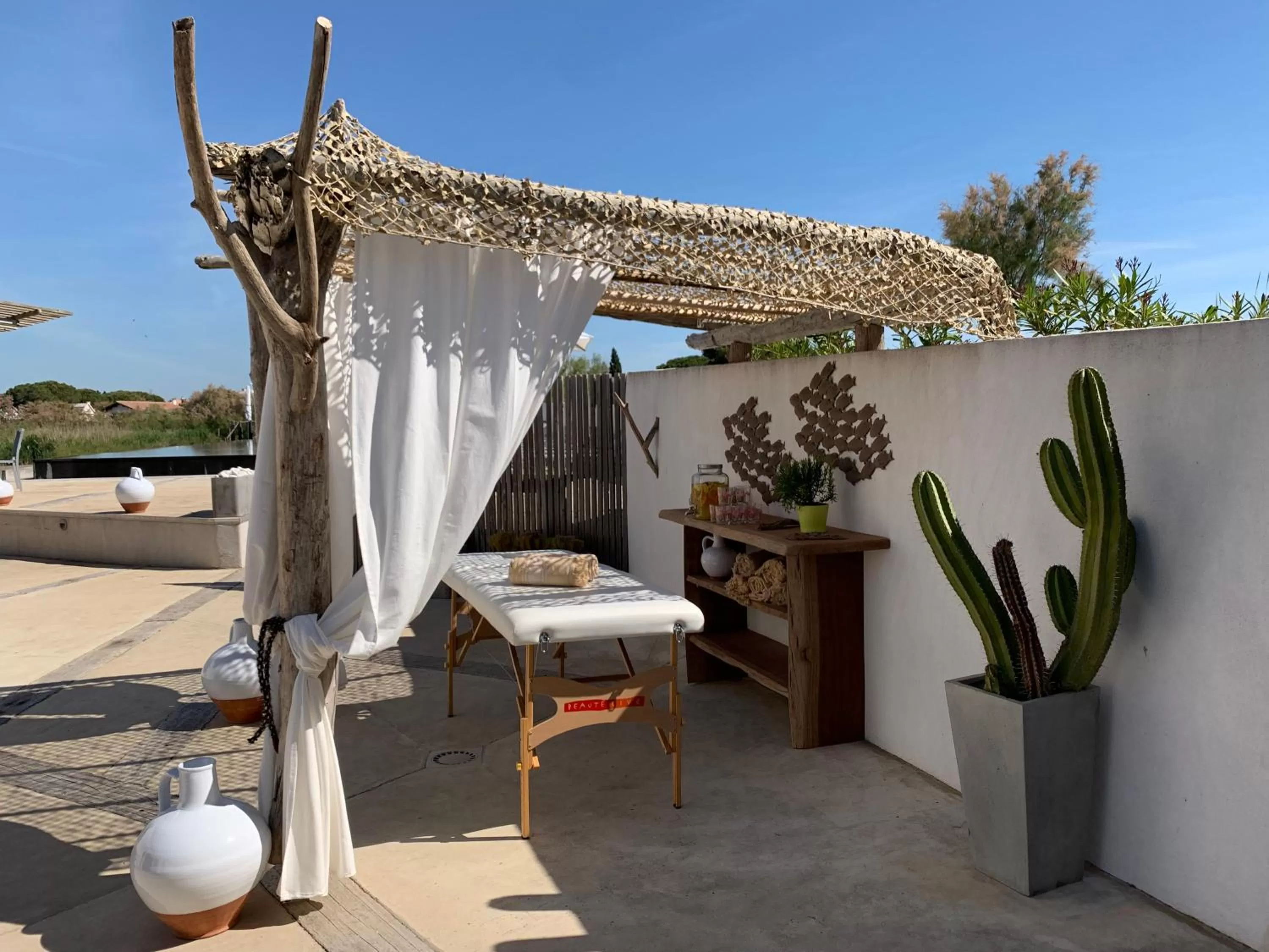 Patio in Lodge Sainte Helene Adult only