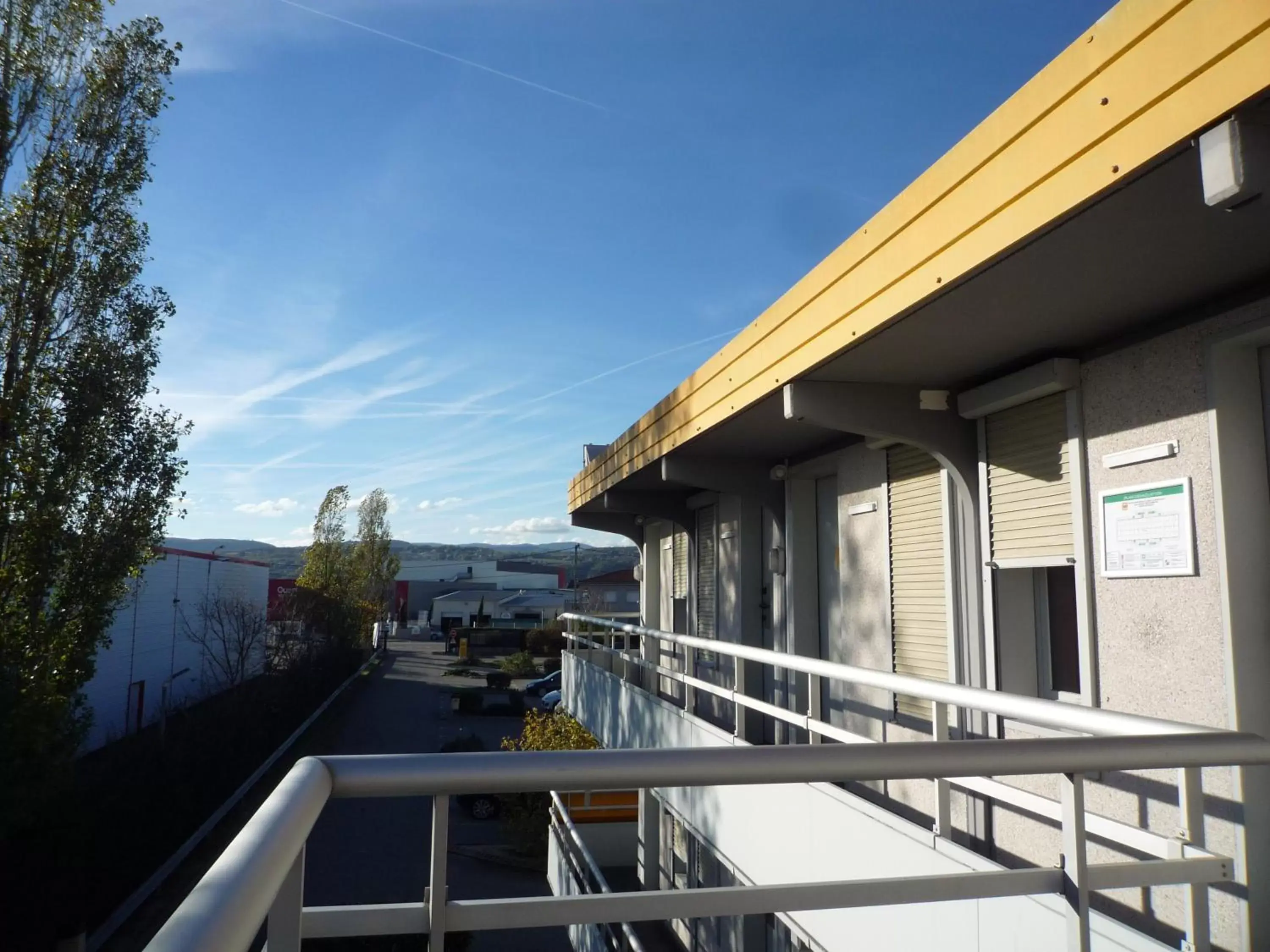 View (from property/room), Balcony/Terrace in Première Classe Valence Sud