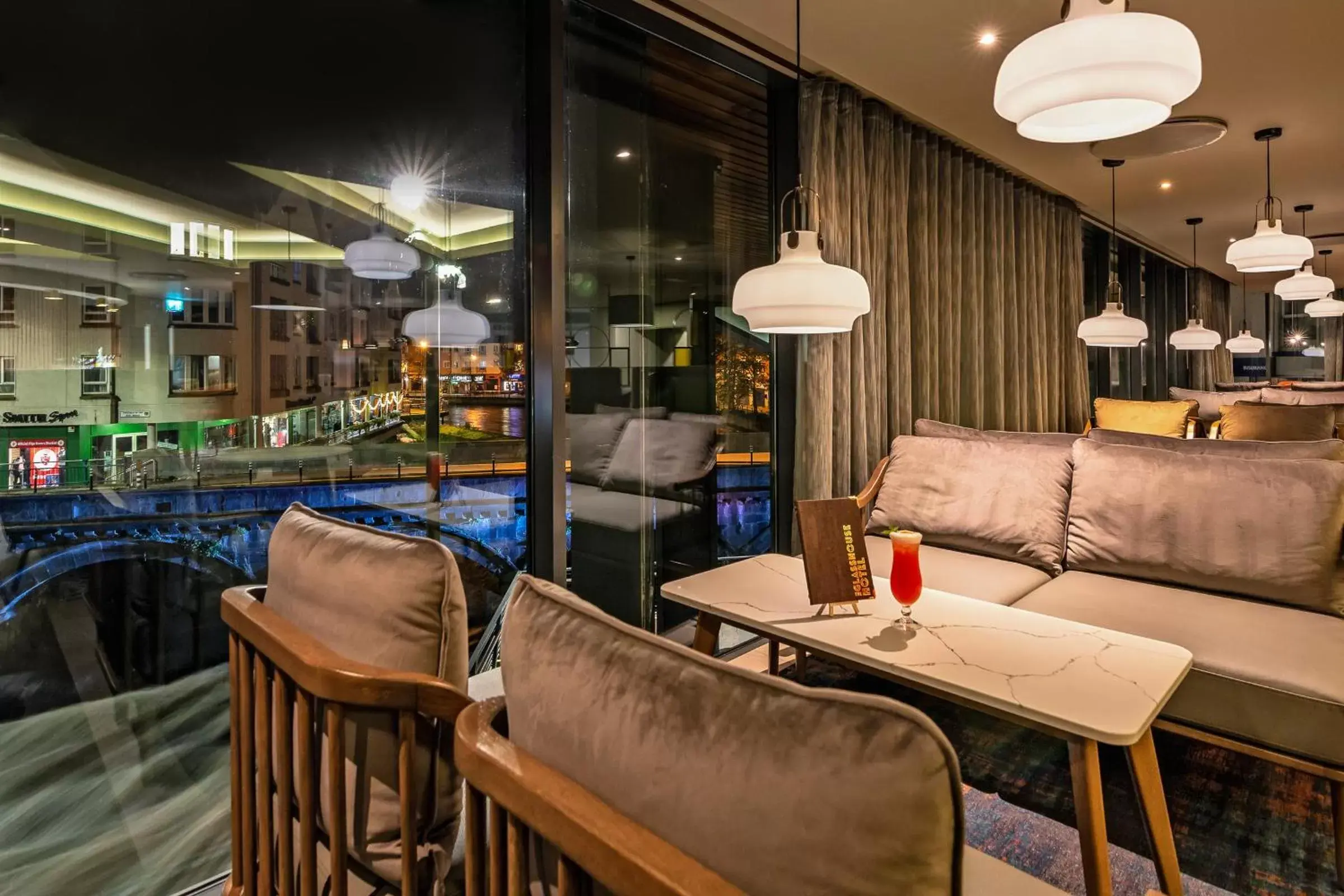 Night, Seating Area in The Glasshouse