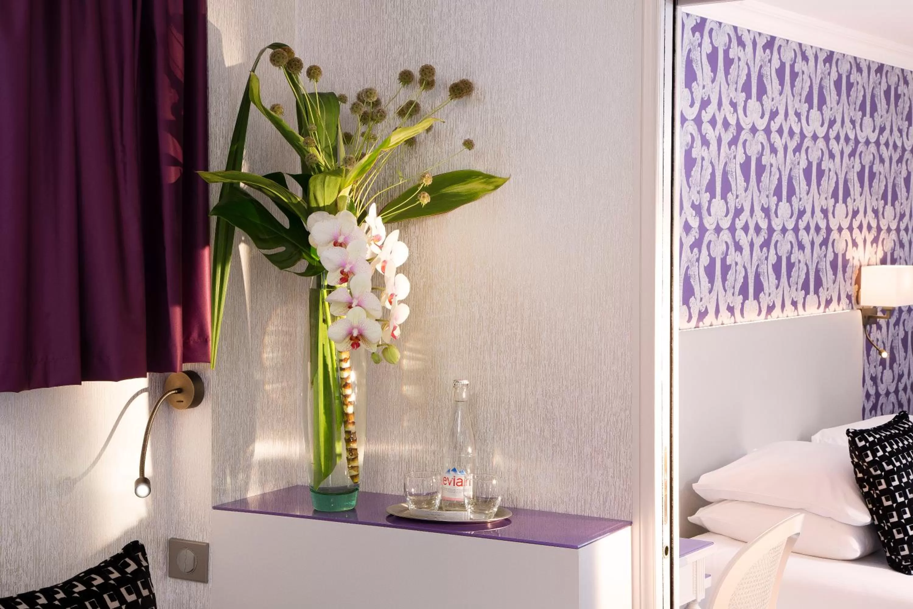 Decorative detail, Bed in Hôtel Victor Hugo Paris Kléber