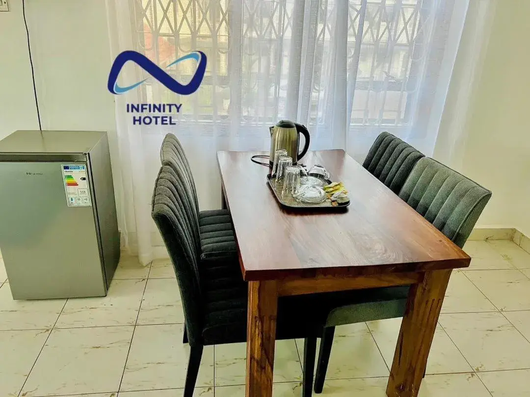 Dining area in Infinity Hotel Kampala