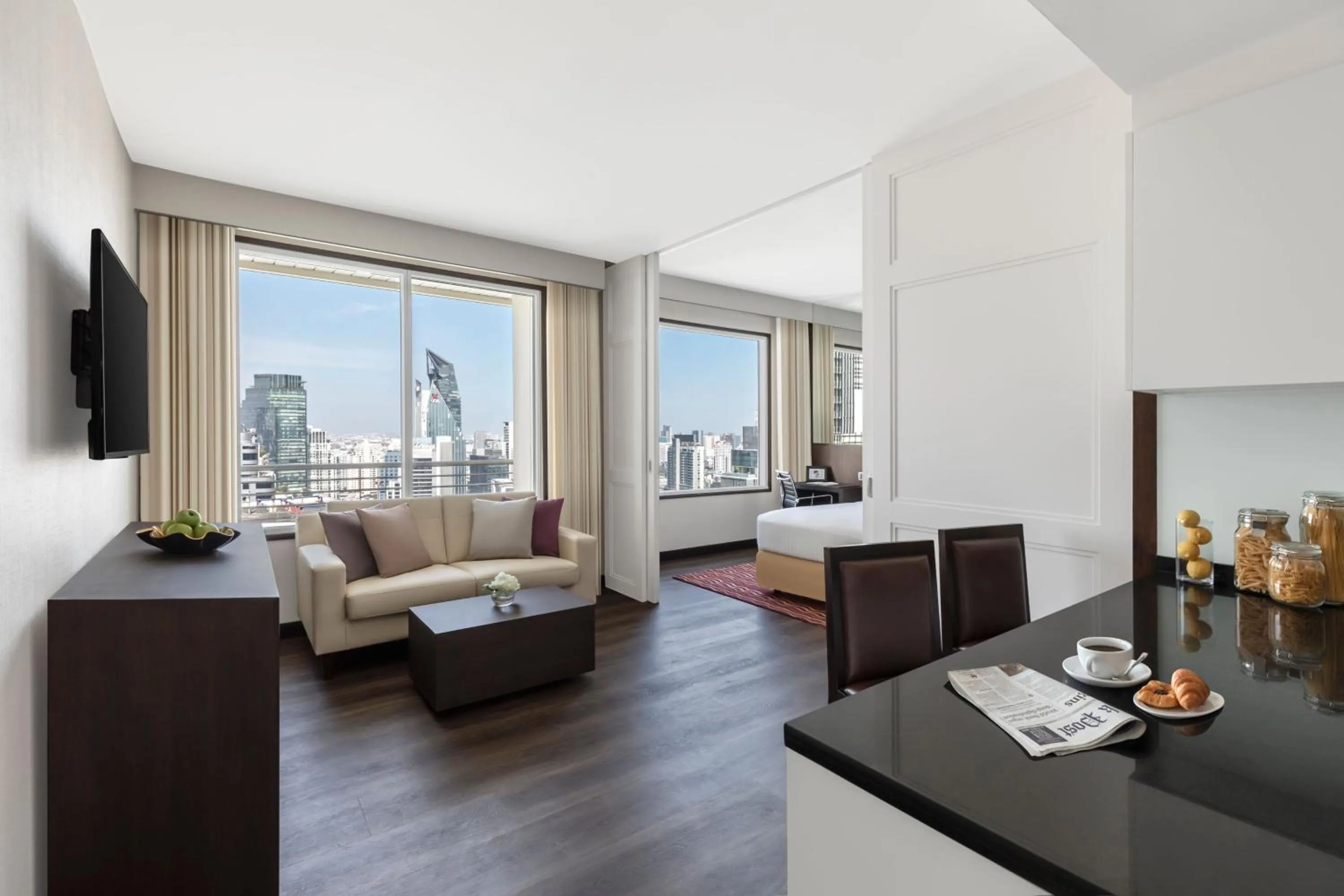 Living room in Marriott Executive Apartments Sukhumvit Park, Bangkok