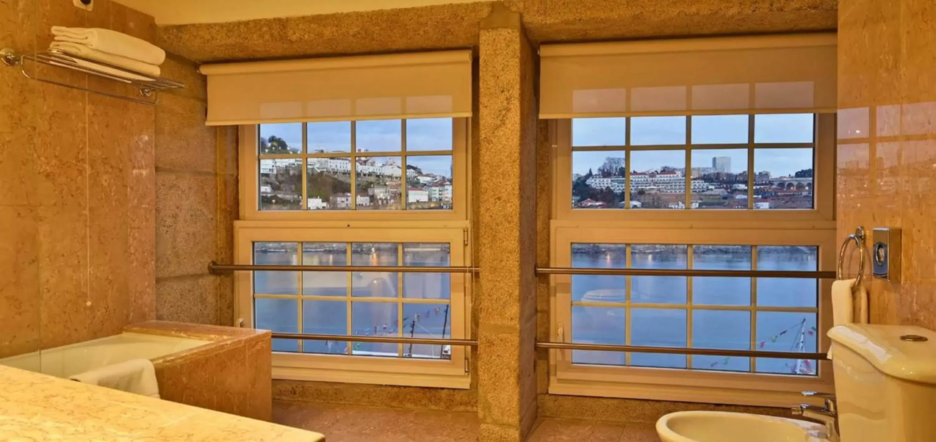 Bathroom, Pool View in Pestana Vintage Porto Hotel & World Heritage Site