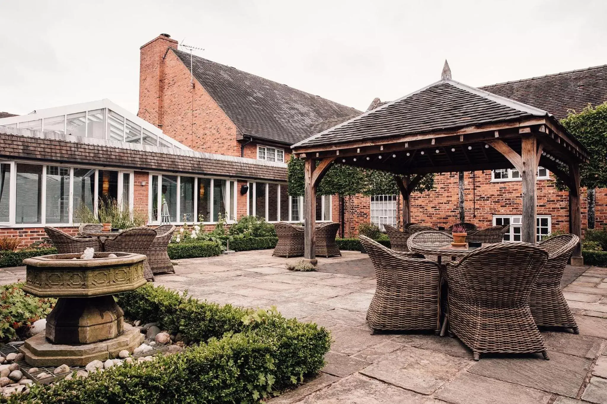 Patio, Property Building in Manor House Hotel & Spa, Alsager