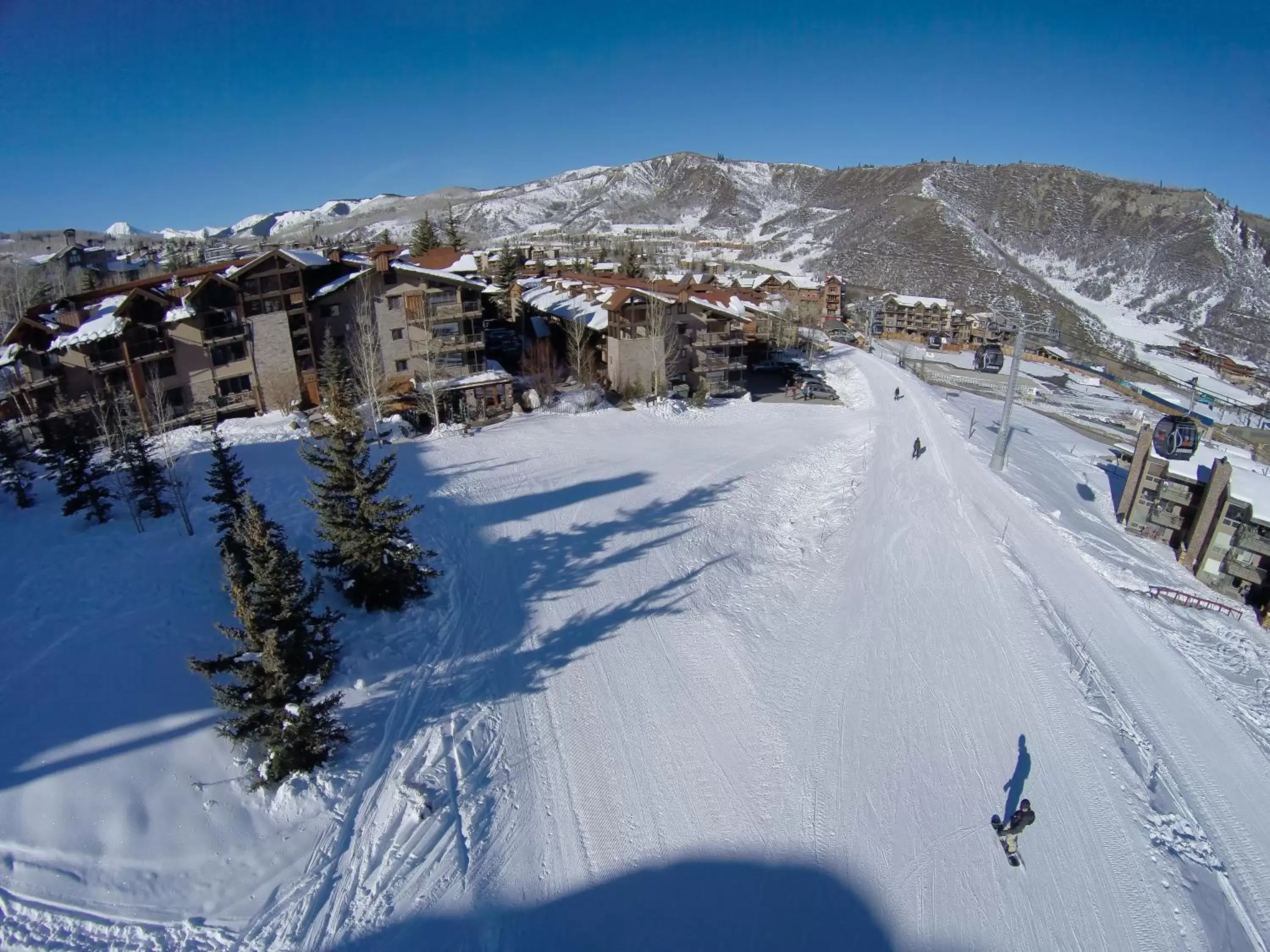 Bird's eye view, Winter in The Crestwood Snowmass Village