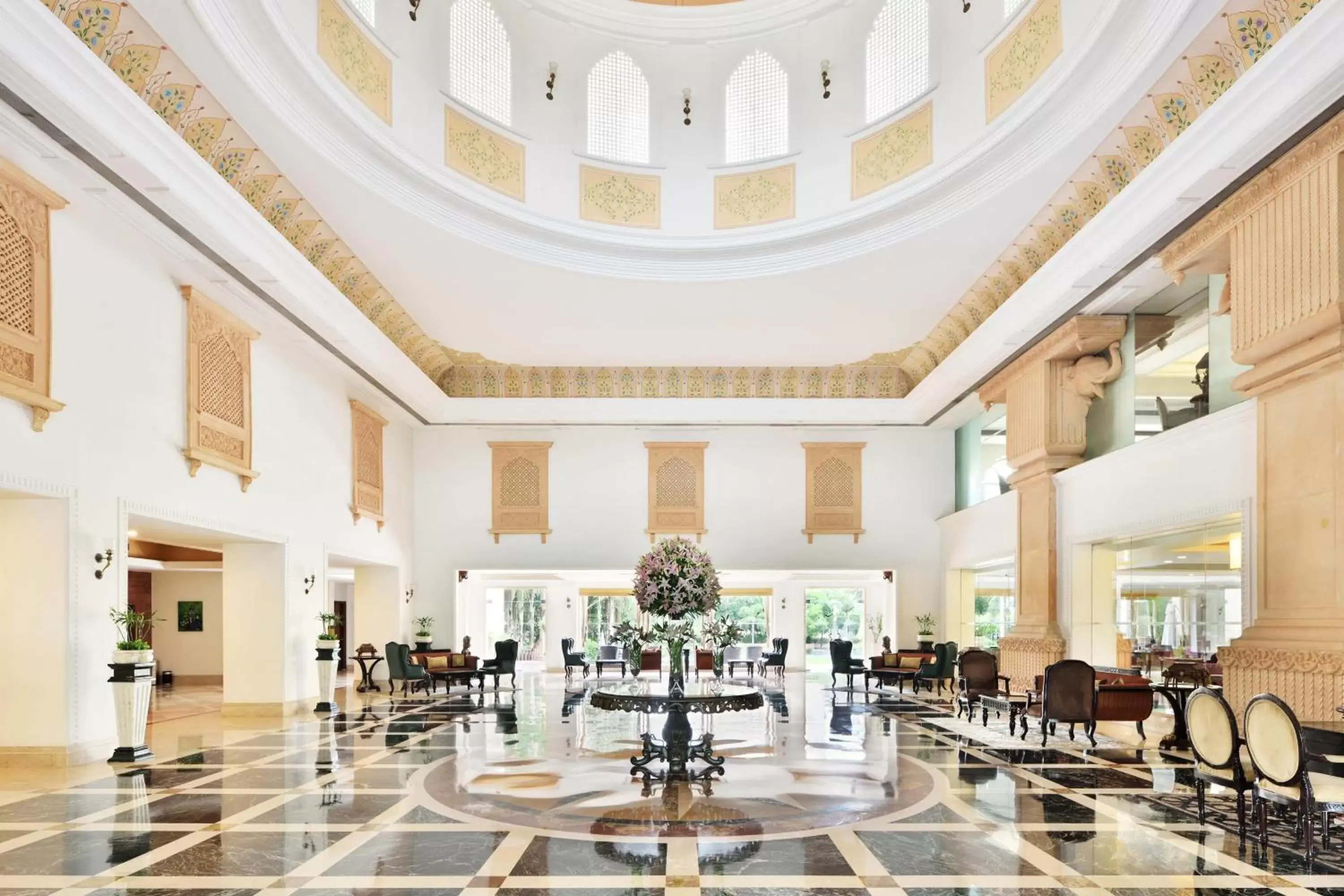 Lobby or reception, Restaurant/Places to Eat in Le Meridien Jaipur Resort & Spa