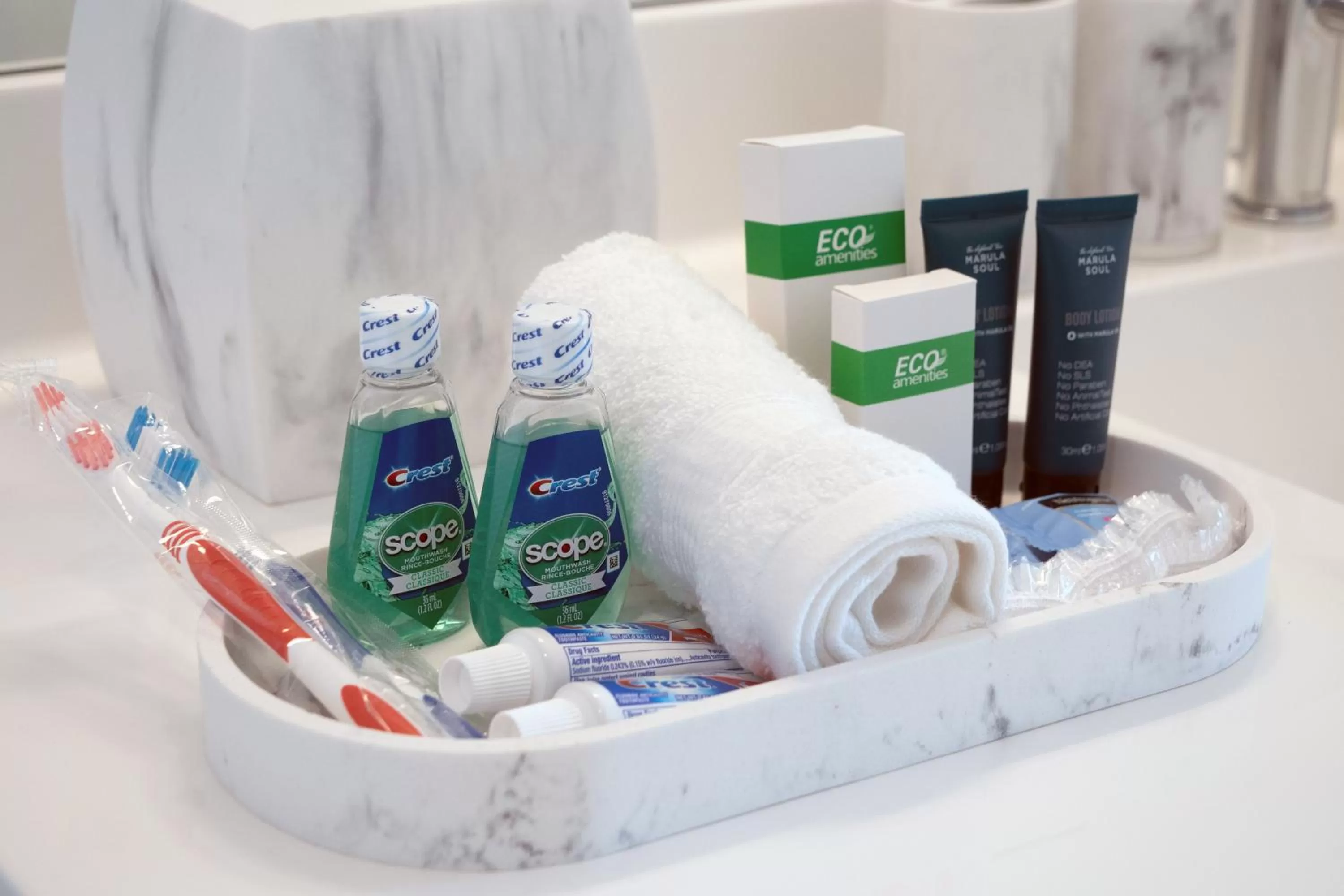 Bathroom in Luxury Furnished Apartments by Hyatus Downtown at Yale