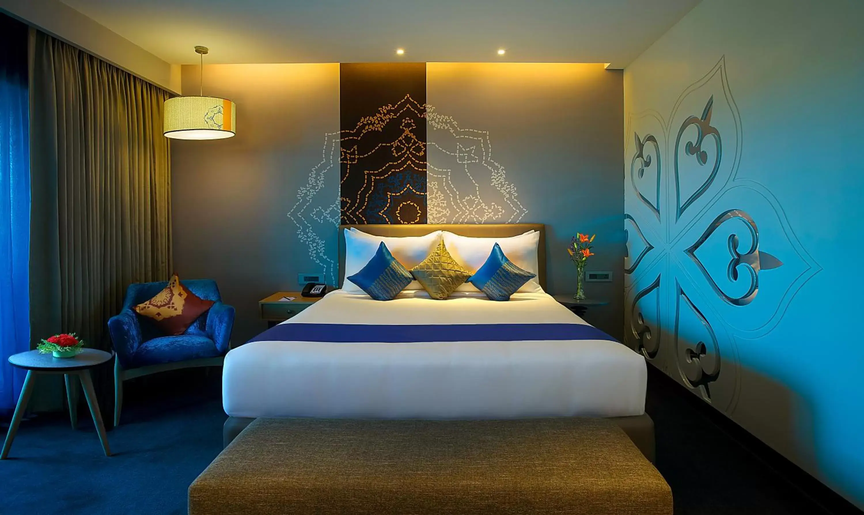 Decorative detail, Bed in Grand Mercure Mysore - An Accor Brand