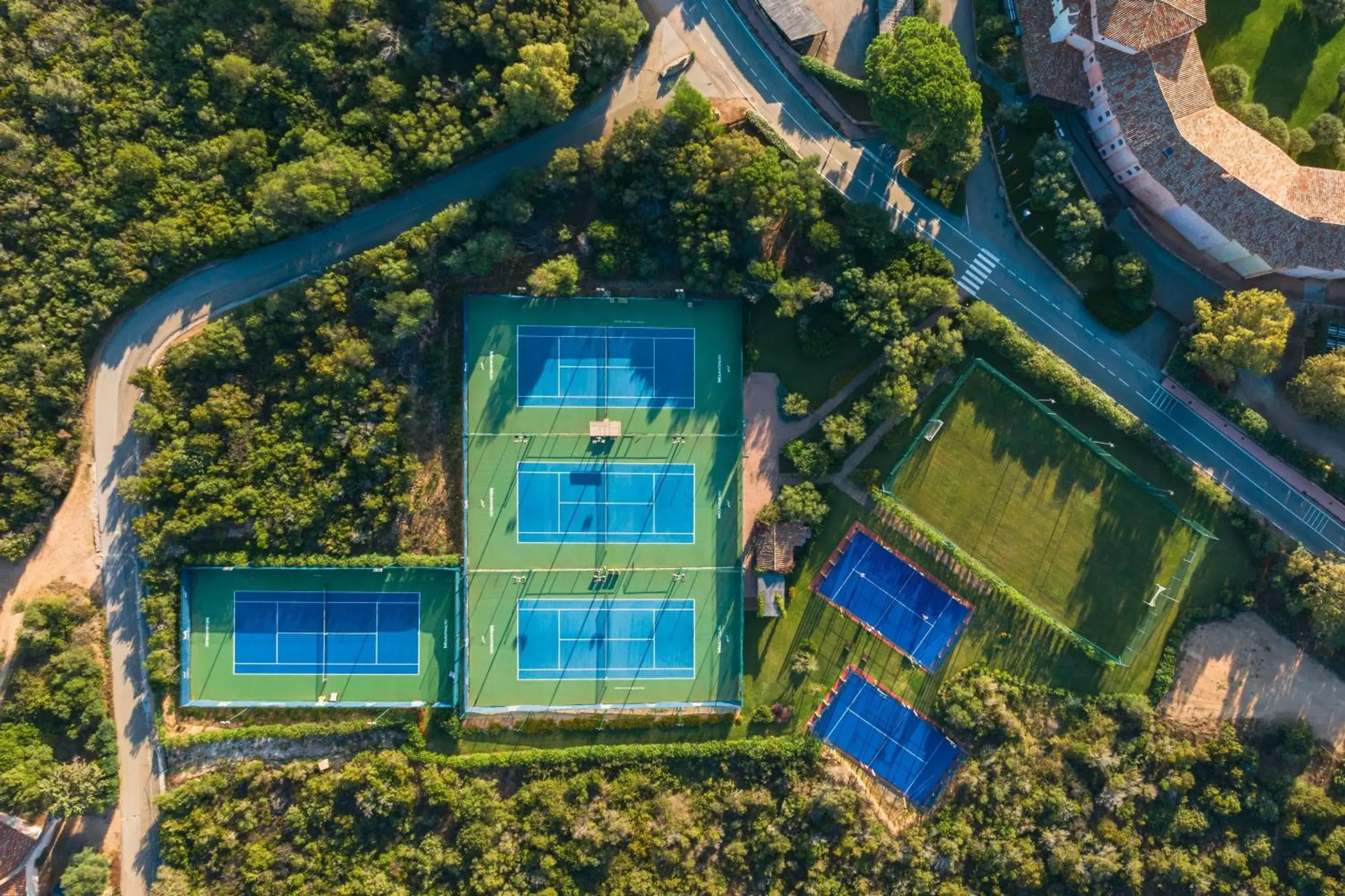 Tennis court, Bird's-eye View in Hotel Cala Di Volpe A Luxury Collection Hotel Costa Smeralda