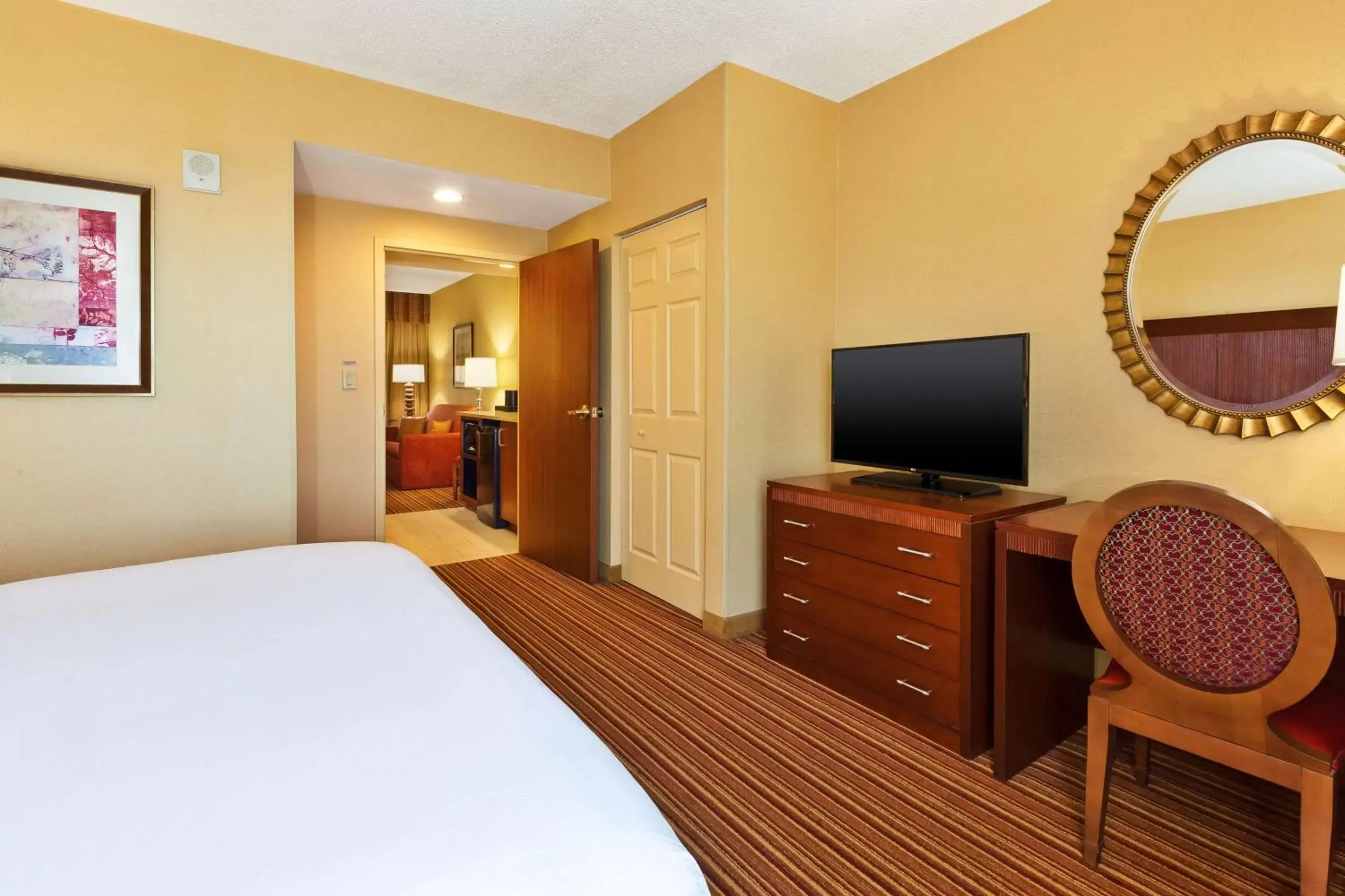 Bedroom, TV/Entertainment Center in Embassy Suites by Hilton Norman Hotel & Conference Center