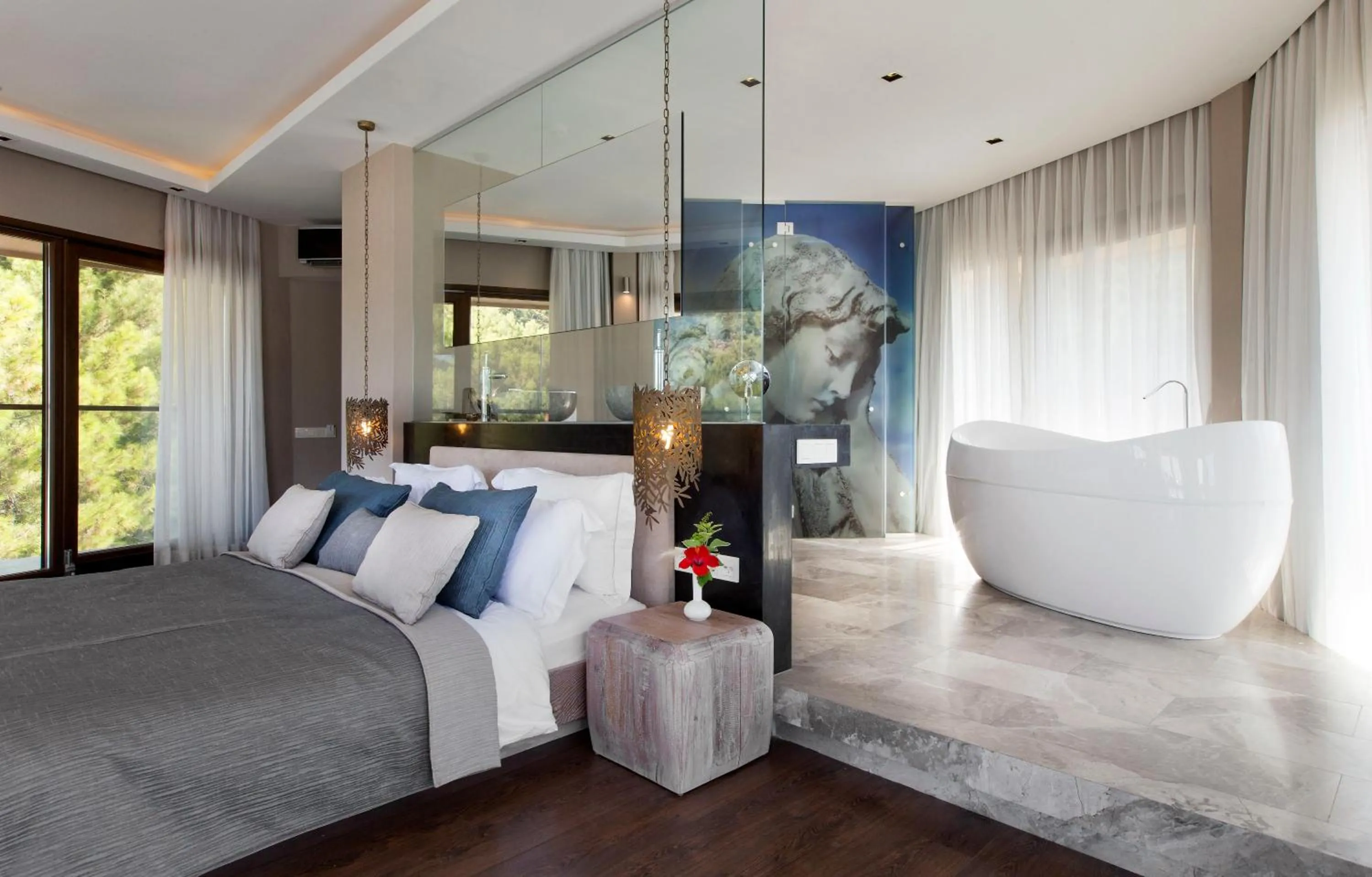 Bathroom, Bed in Marti Hemithea Hotel