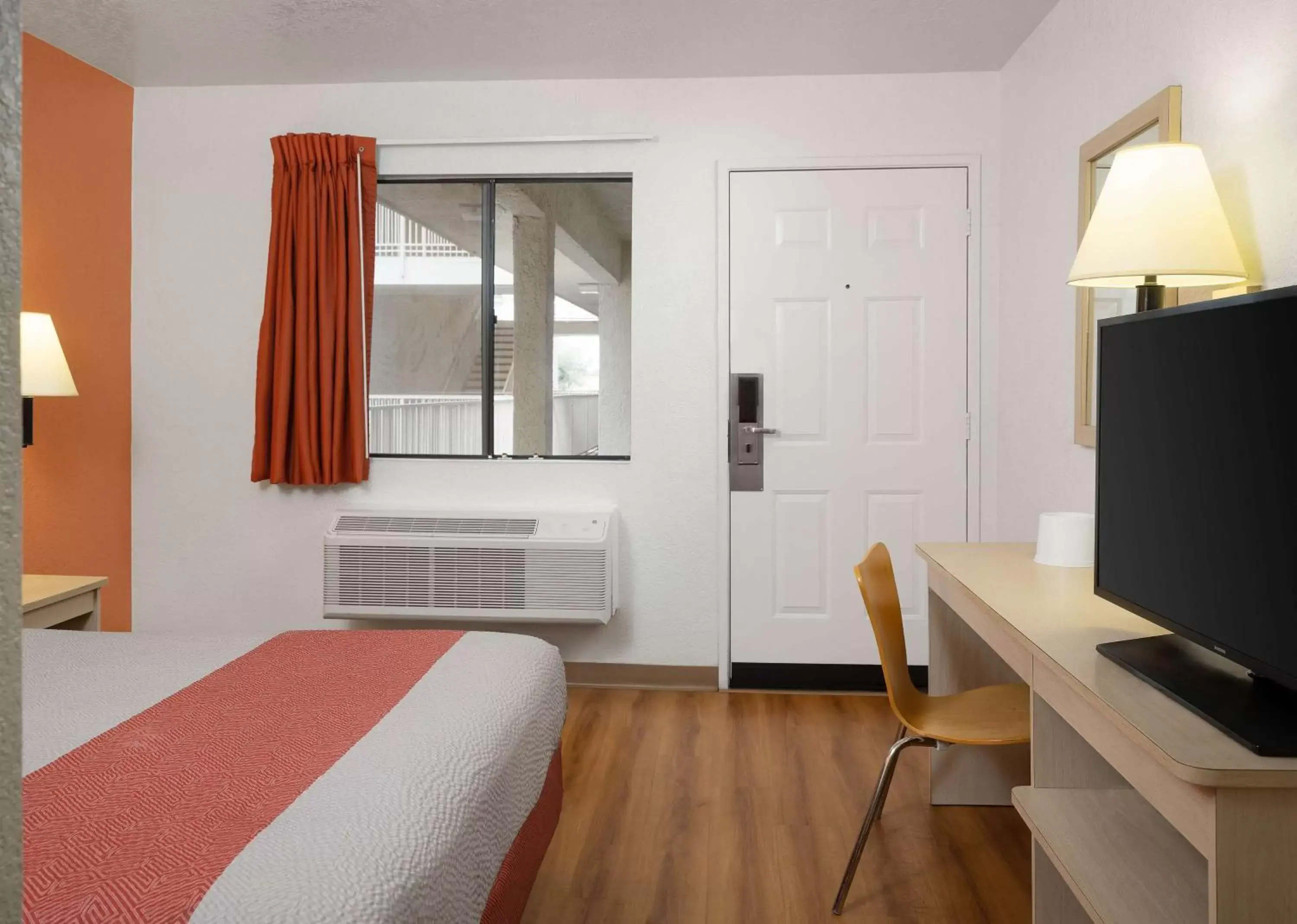 Bedroom, Bed in Motel 6-Buena Park, CA - Knotts Berry Farm - Disneyland Bedroom, Bed in Motel 6-Buena Park, CA - Knotts Berry Farm - Disneyland